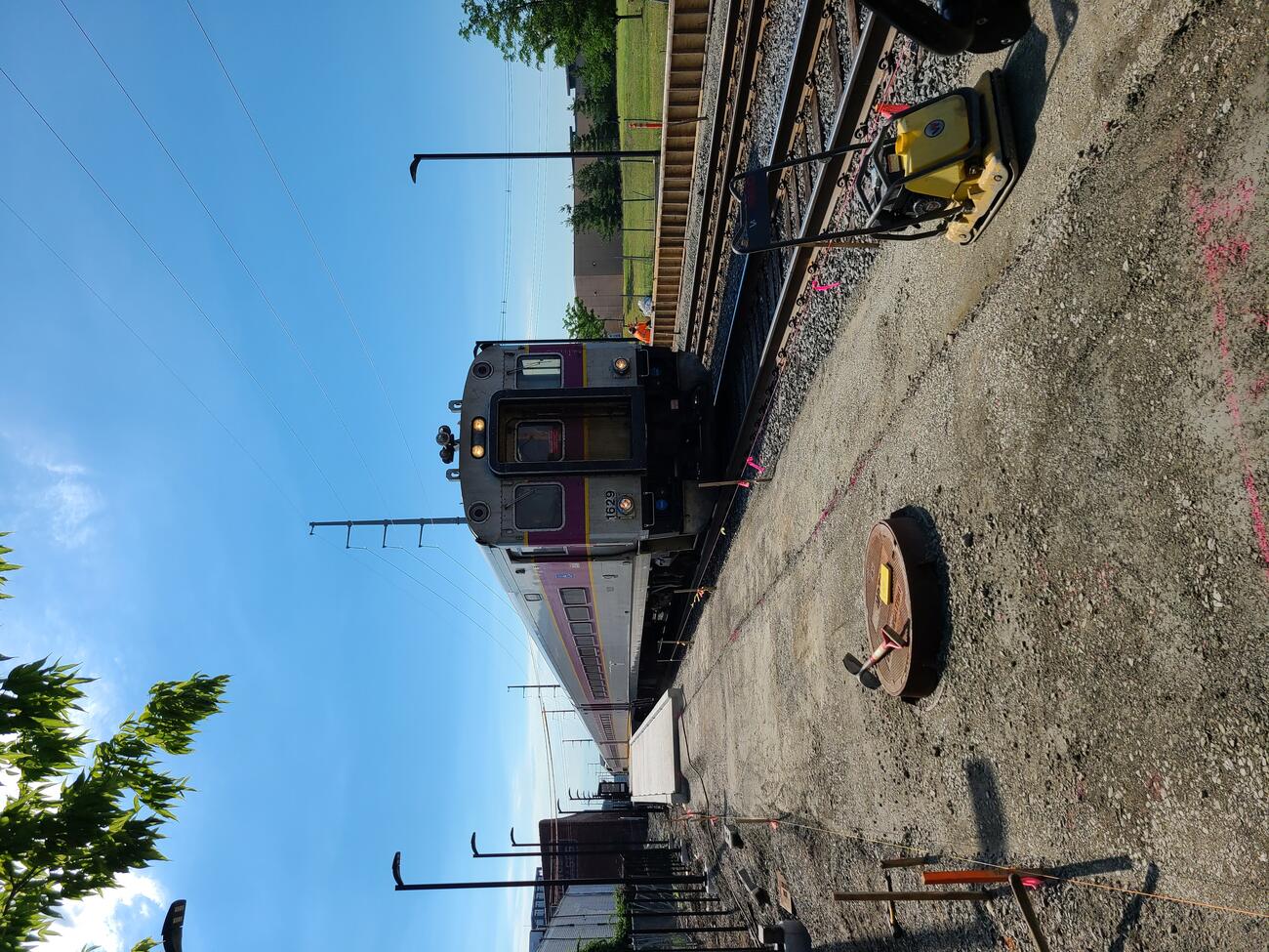 The crushed stone base for the northwest walkway to the new Chelsea Commuter Rail Station is in place.
