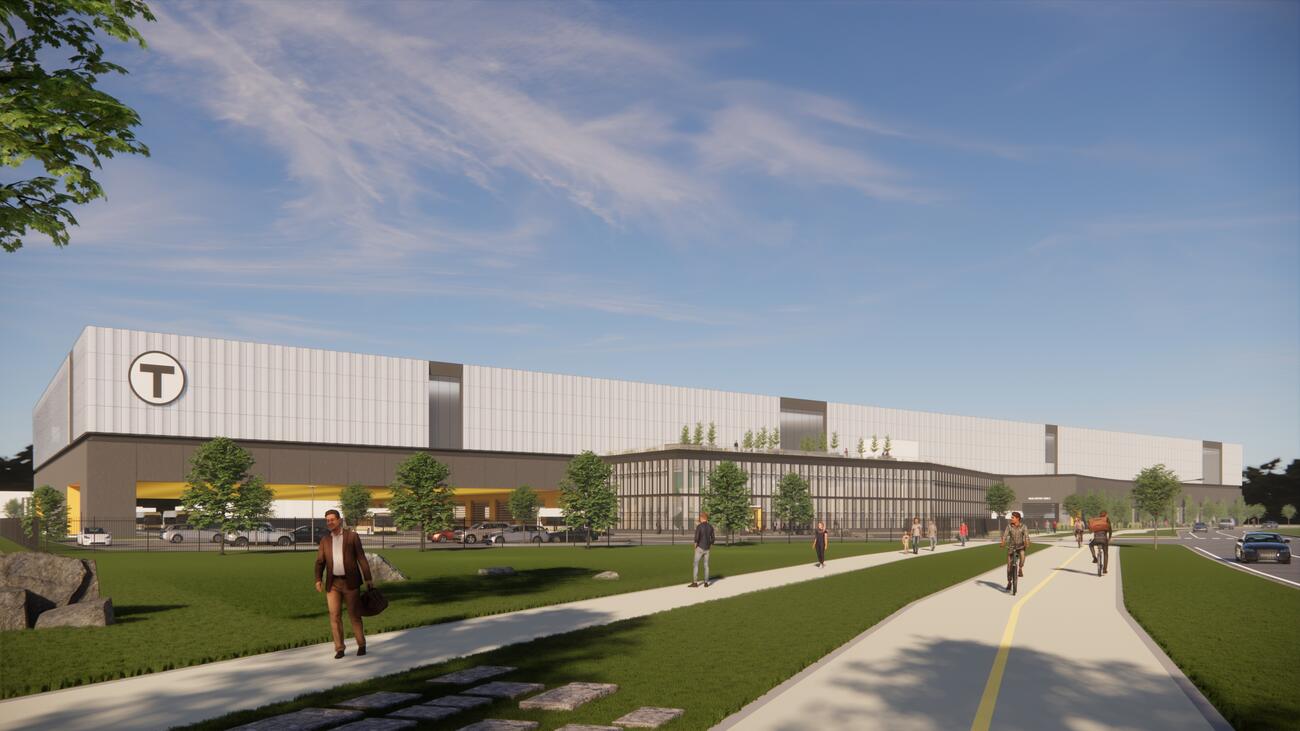 project rendering of projected outside of bus maintenance facility