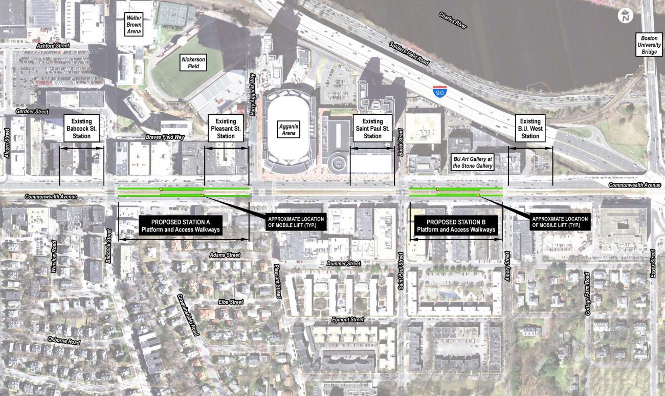 Green Line B Branch Station Consolidation | Projects | MBTA