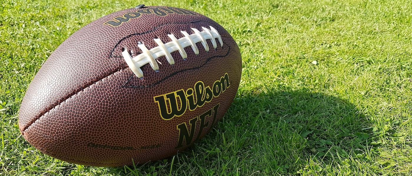 football resting on field