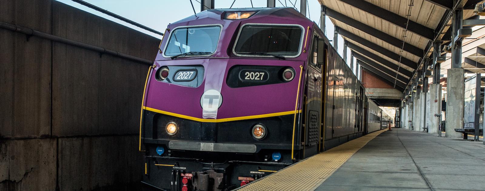 Commuter Rail train at the platform