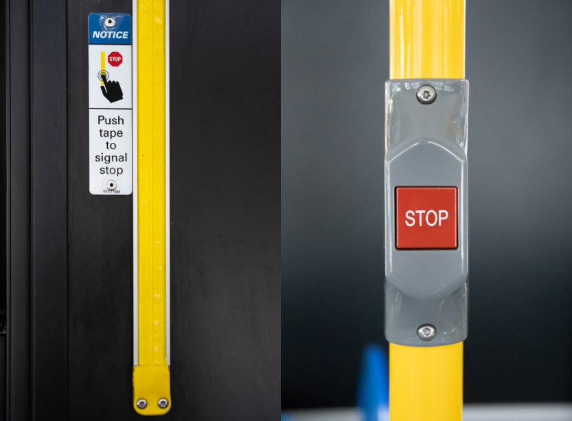 bus stop request tape and button