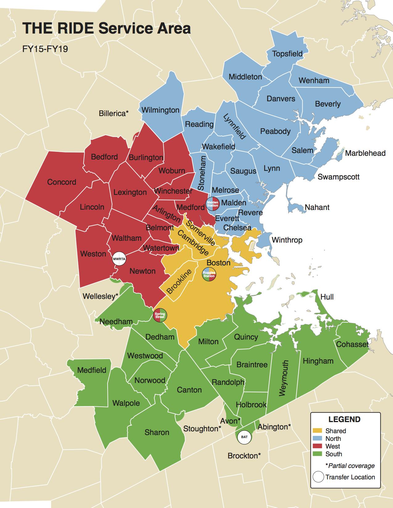 Service Area and Providers | The RIDE | MBTA