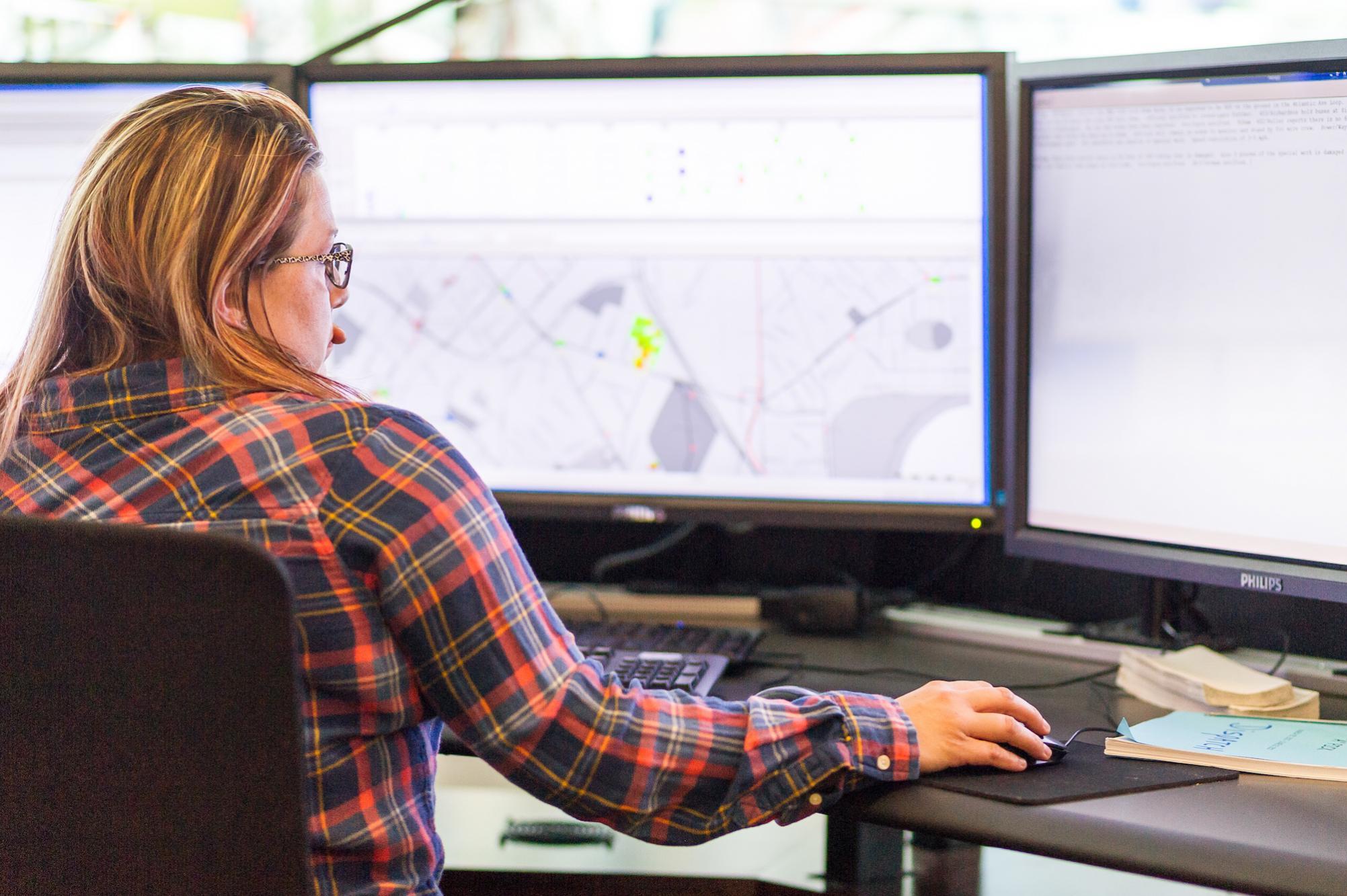 Woman working at her computer