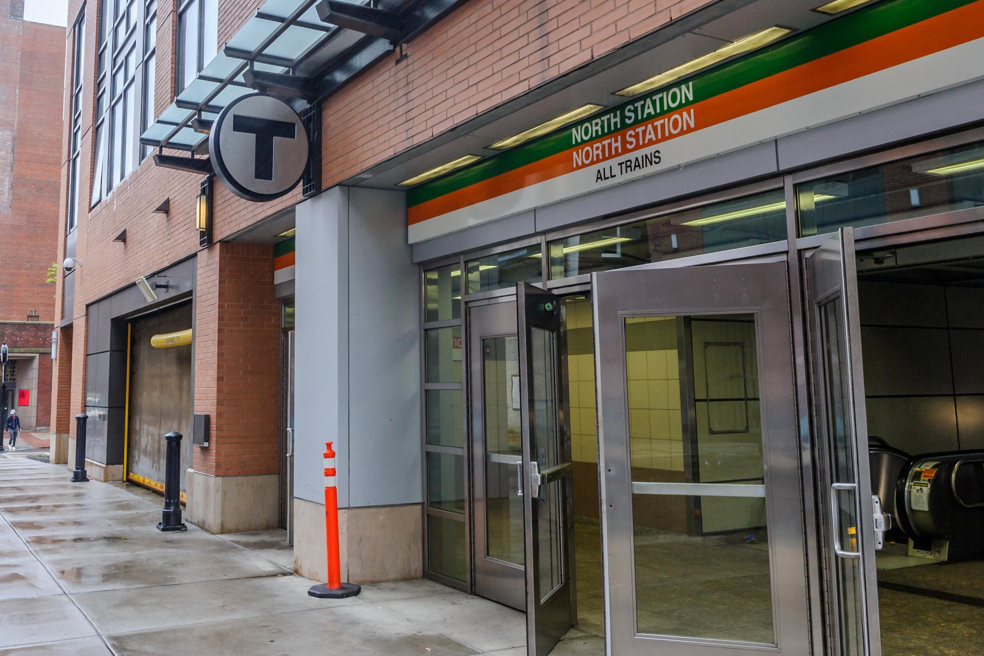 entrance to north station subway platforms