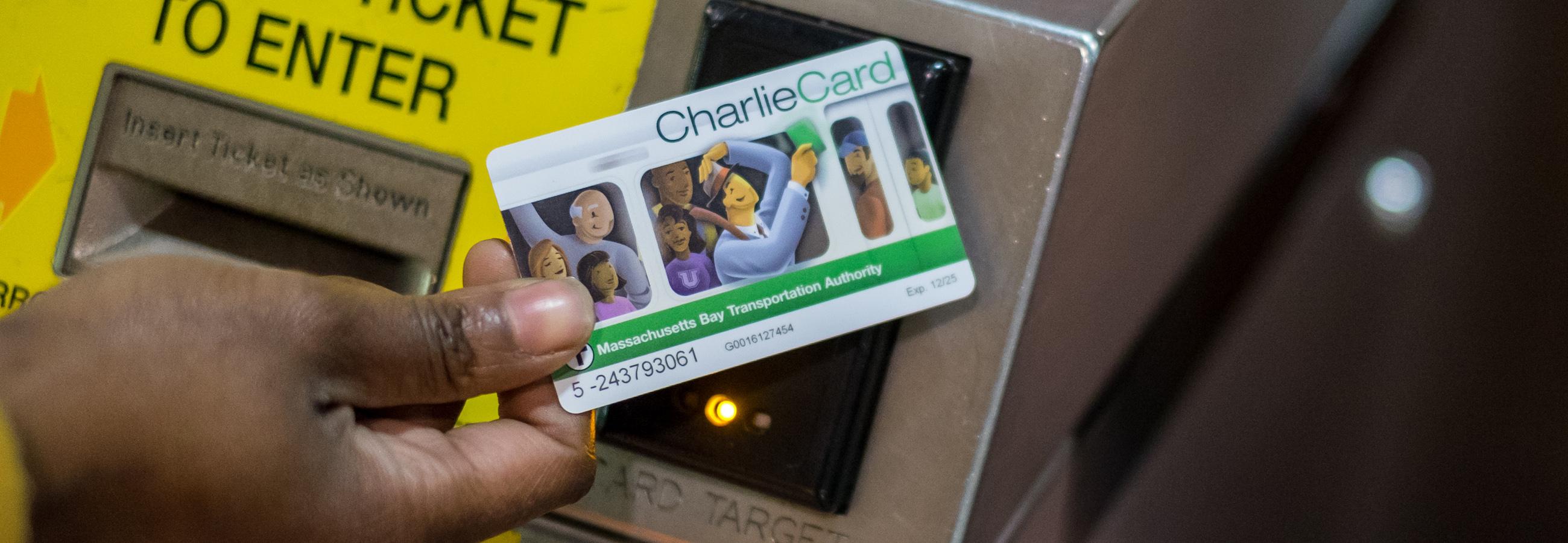 customer paying fare with charliecard