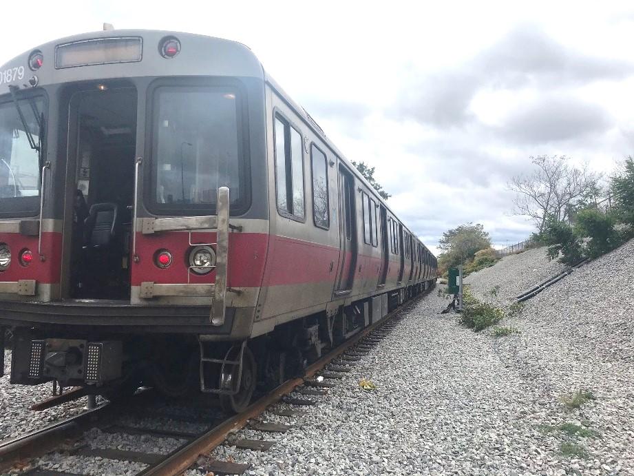 A Red Line vehicle on the new Red Line test rack