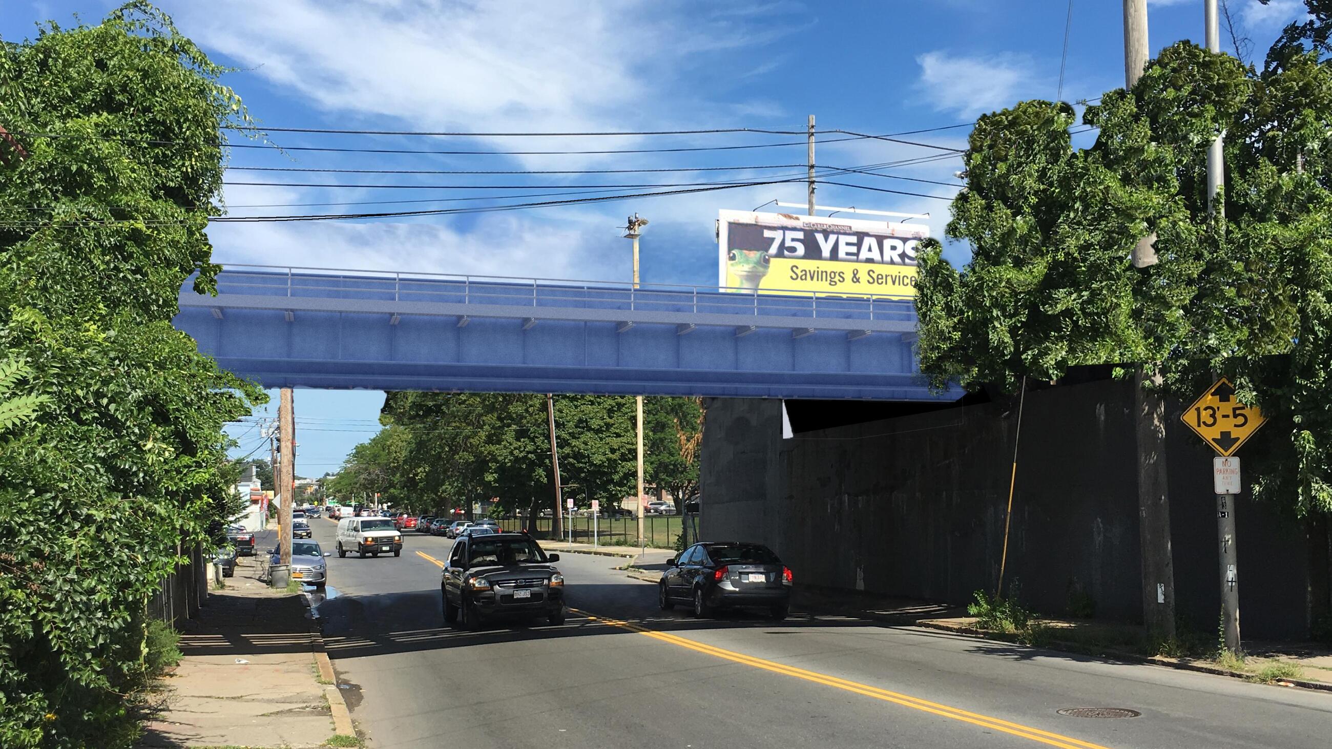 A rendering of the proposed changes to the Commercial Street bridge on the Newburyport/Rockport Line of the Commuter Rail