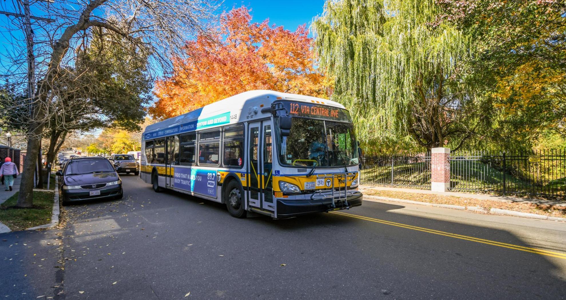 Route 112 bus with a headsign that says 