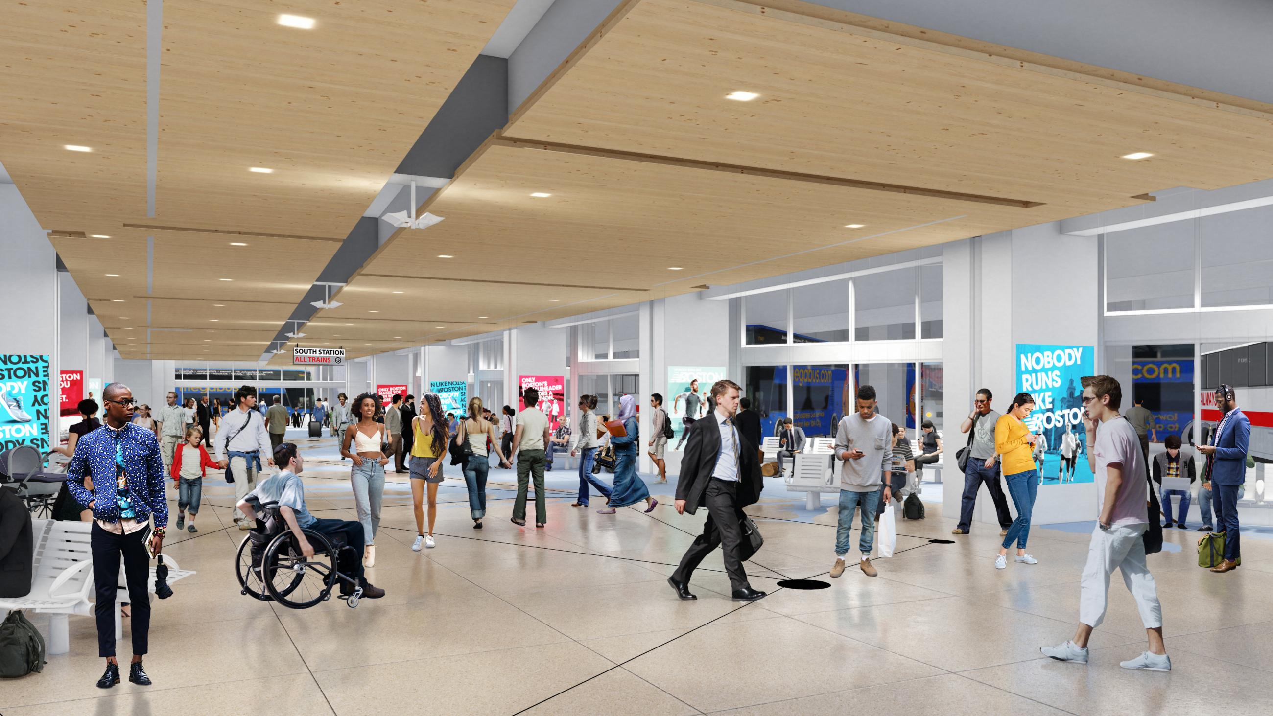 A rendering shows what the expanded bus terminal will look like at South Station