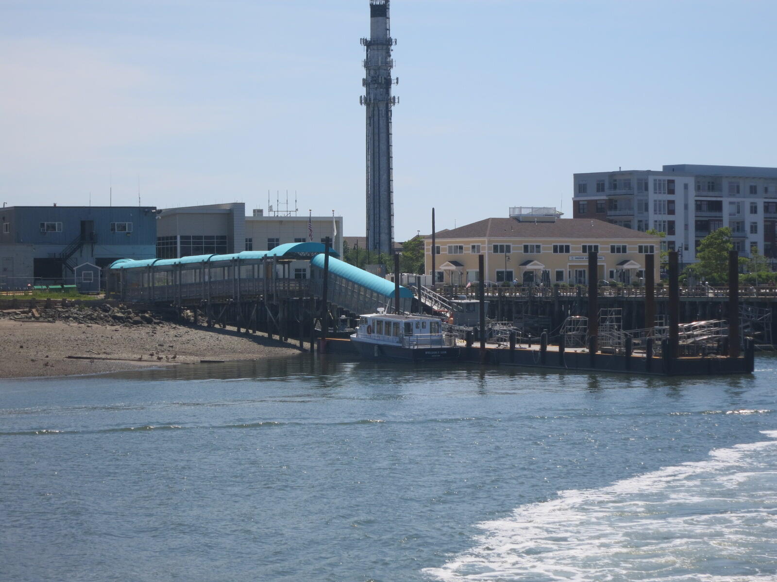 Full view of the Hingham Ferry Dock, taken from the water. 