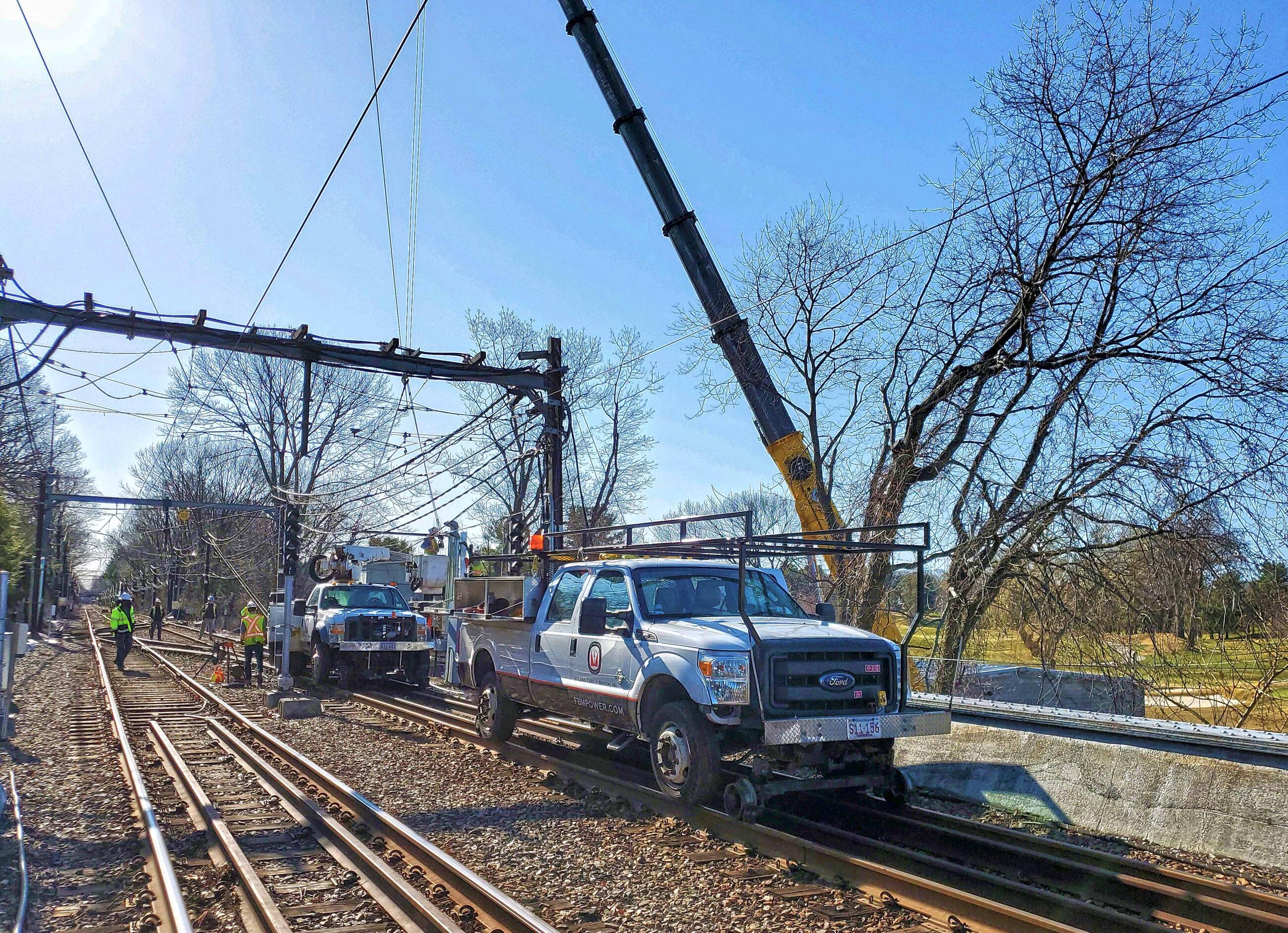 Crews work on the D Branch Track and Signal Replacement project (April 2021)