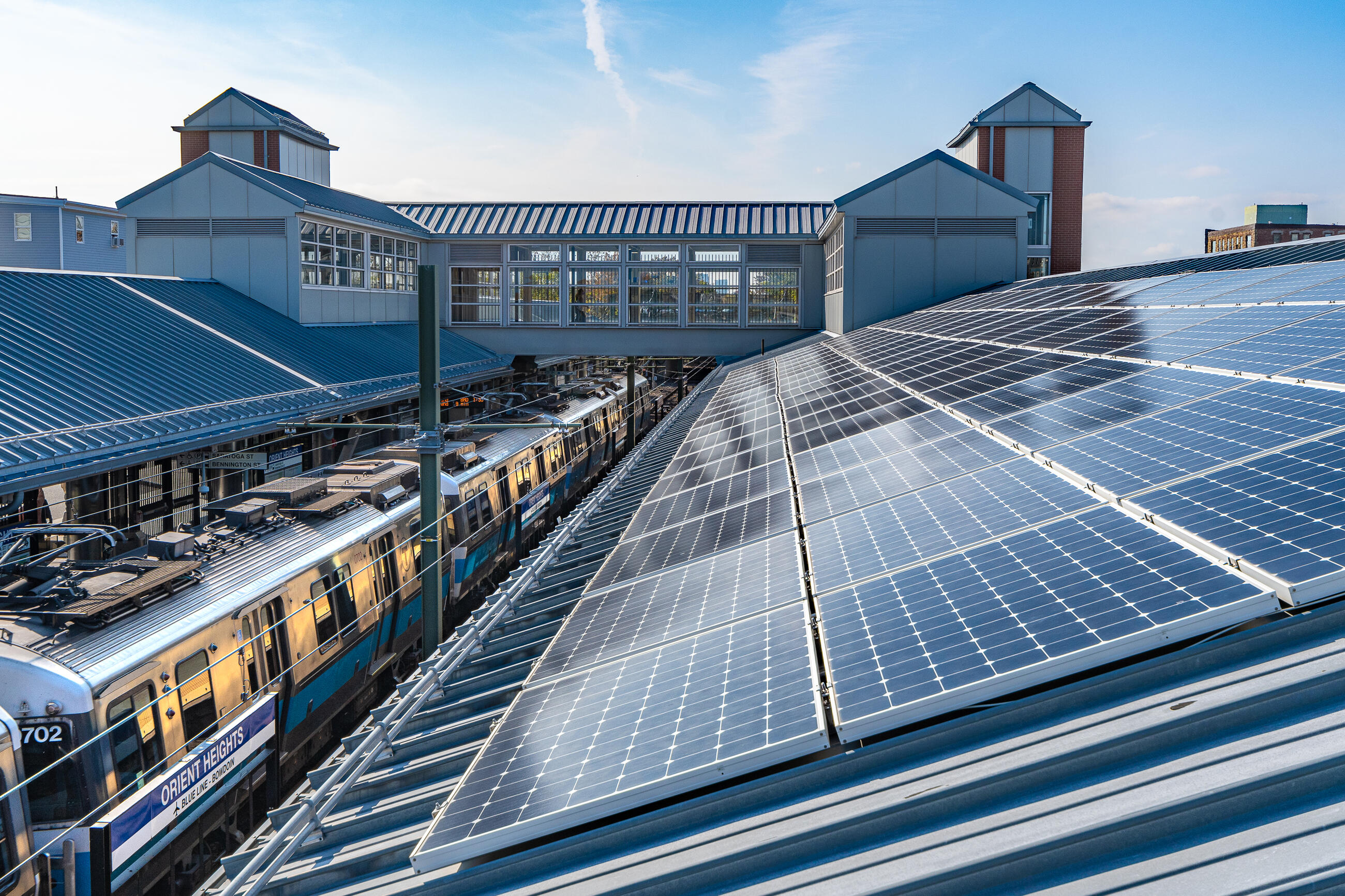 Solar project at Orient Heights Station.