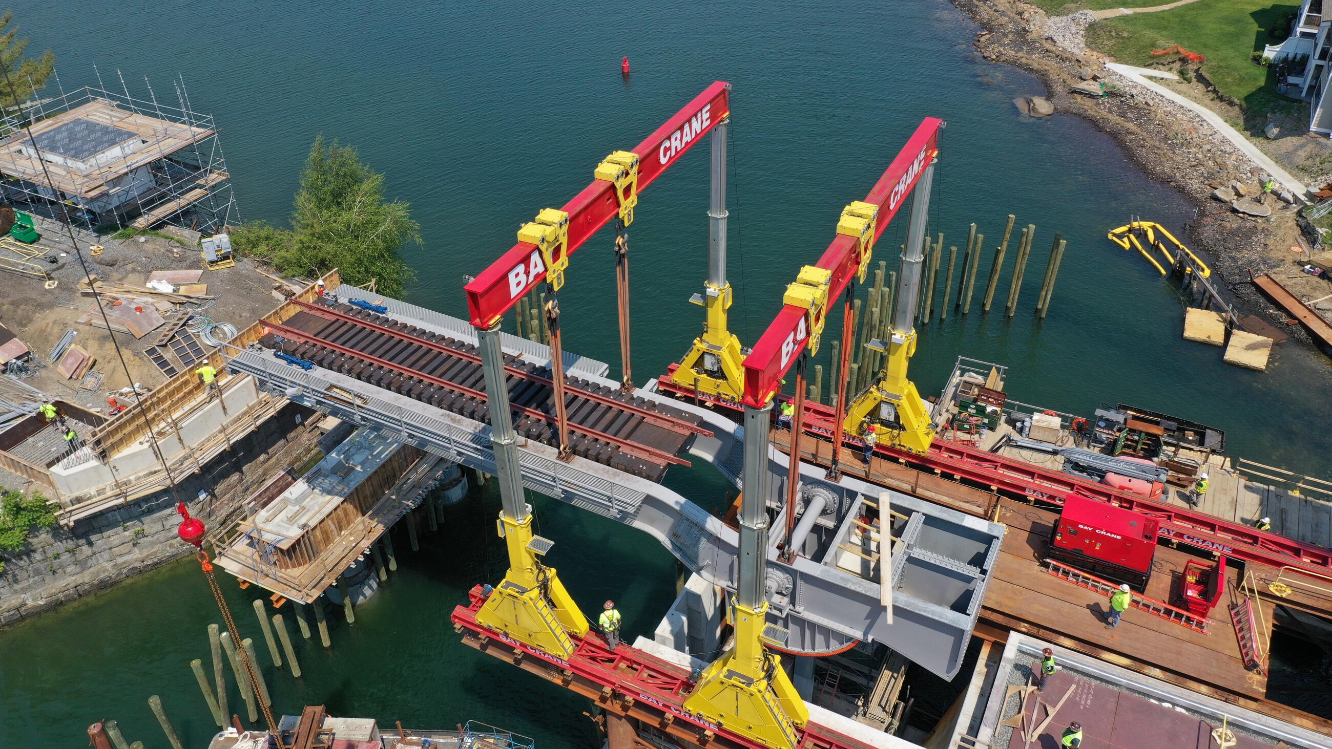 Bird's eye view of bascule span placement