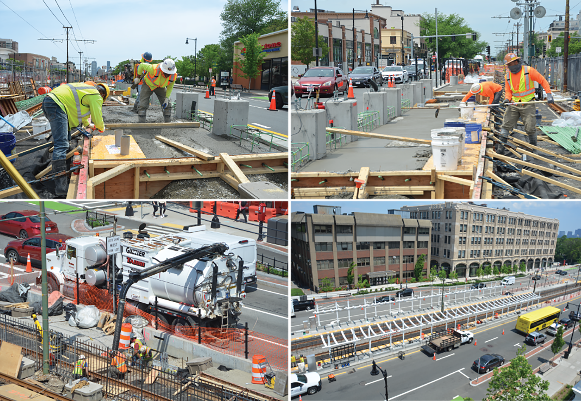 In-progress construction at the New Amory Street Station on Commonwealth Ave.