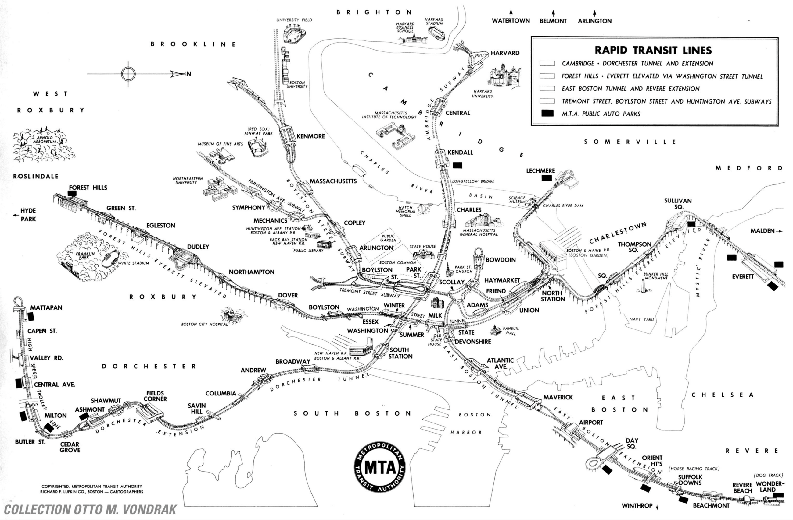 A black and white line drawing map marked 