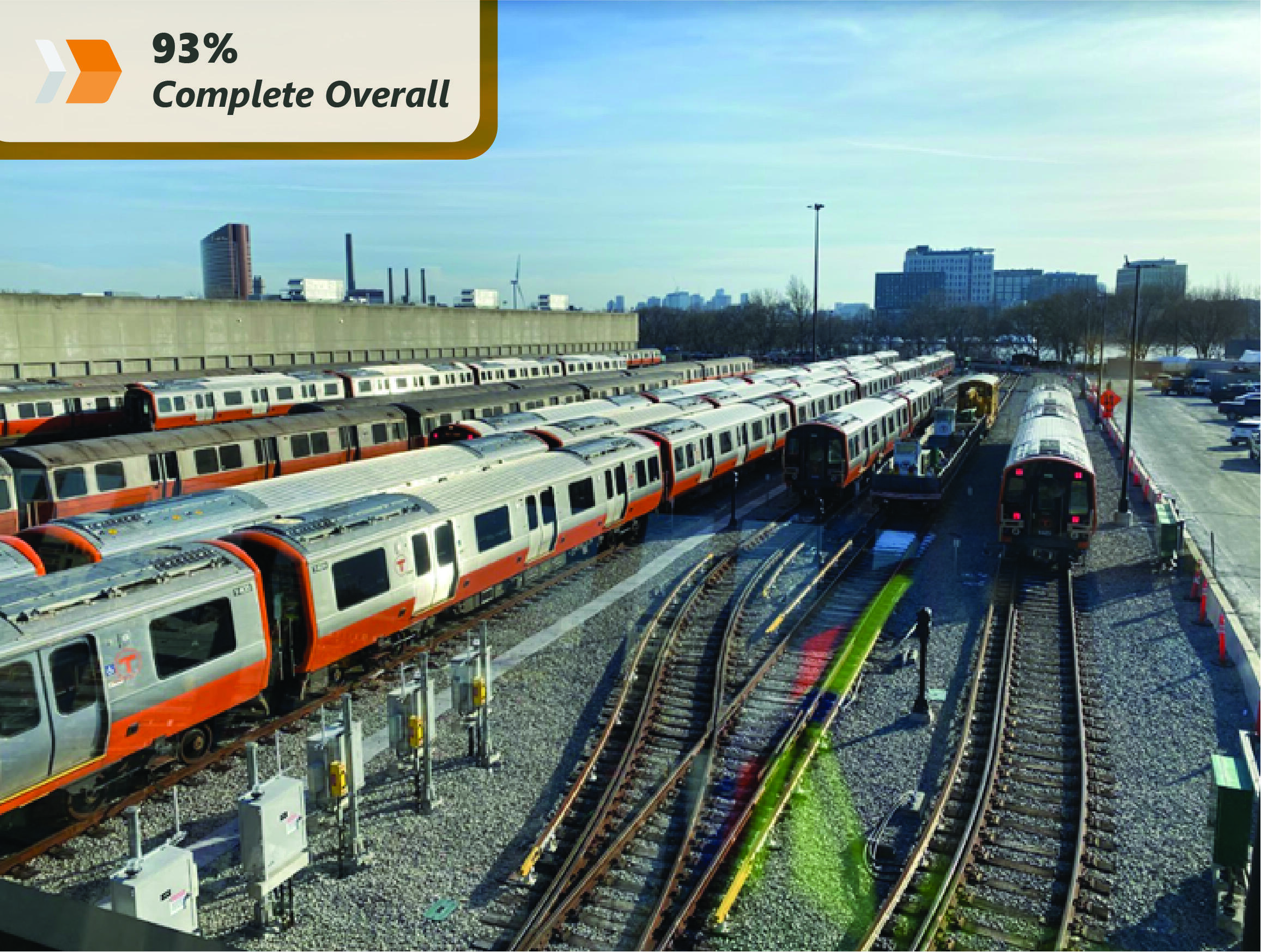 Wellington Yard is the only rail yard for the Orange Line.