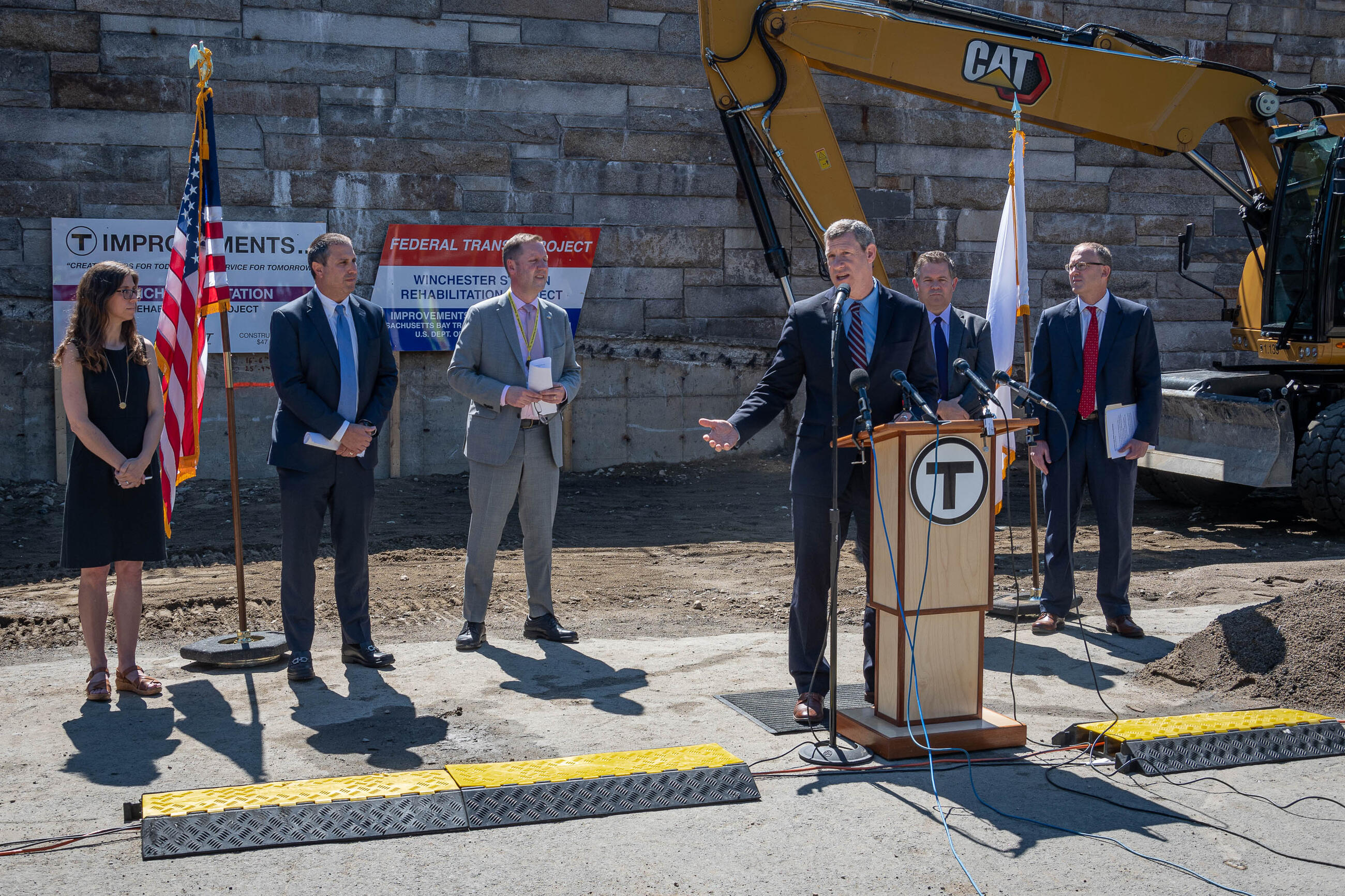 Massachusetts Transportation Secretary and CEO Jamey Tesler spoke at today’s groundbreaking event.