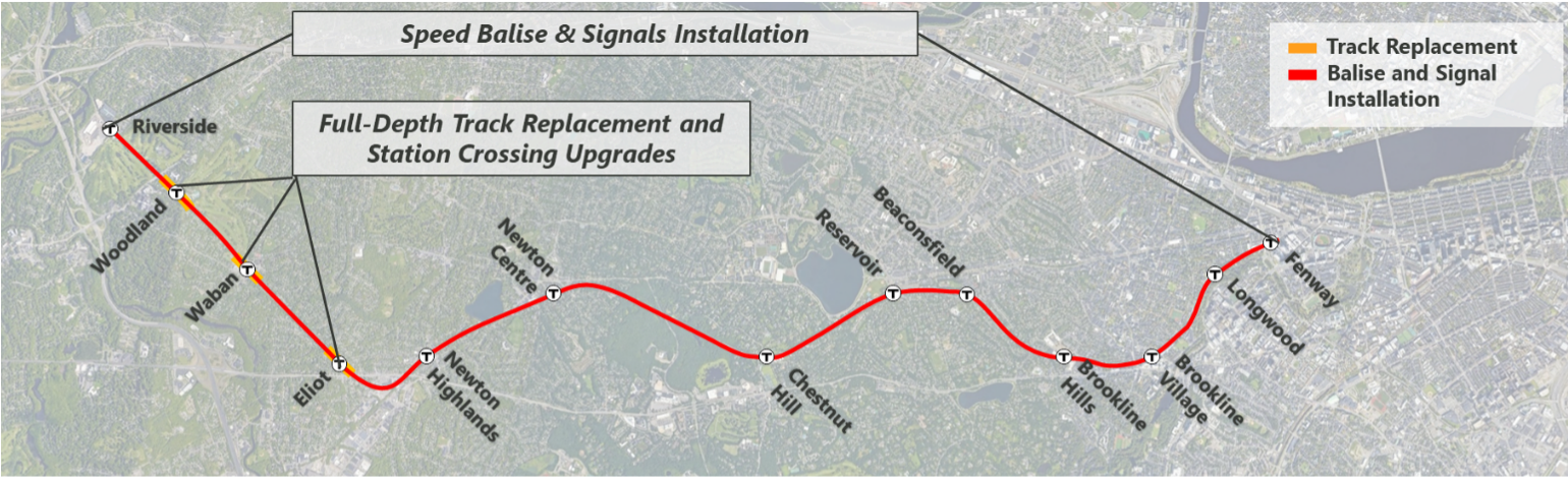 a map showing where balise and signals will be installed along the d branch