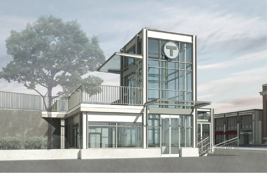 a rendering of future symphony station tower entrance