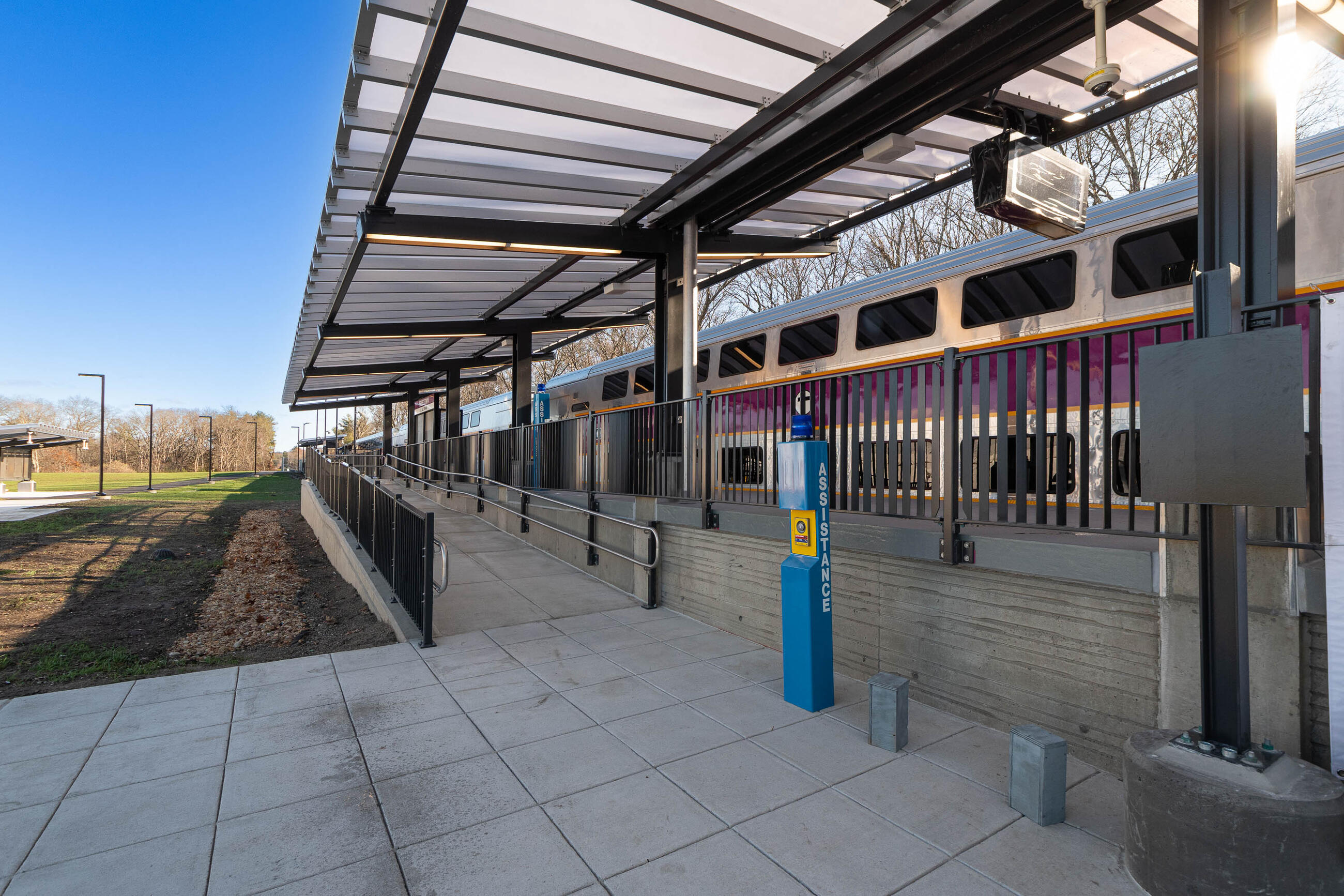 The event at Freetown station also featured four of the MBTA’s brand-new, bi-level Commuter Rail coaches, 16 of which are being procured in support of South Coast Rail.