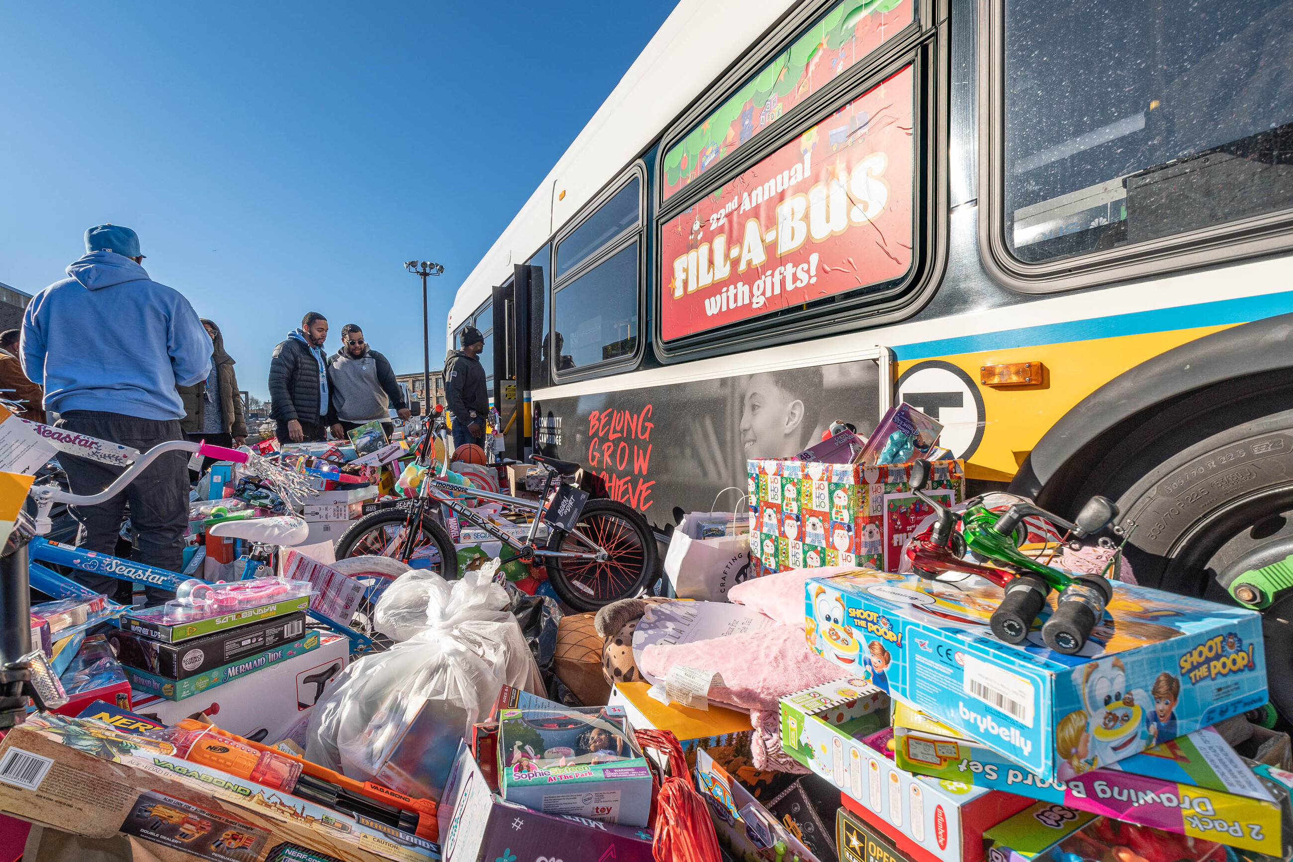 The gifts donated this week will benefit the MSPCC, the Boys and Girls Club of Boston, and Heading Home.