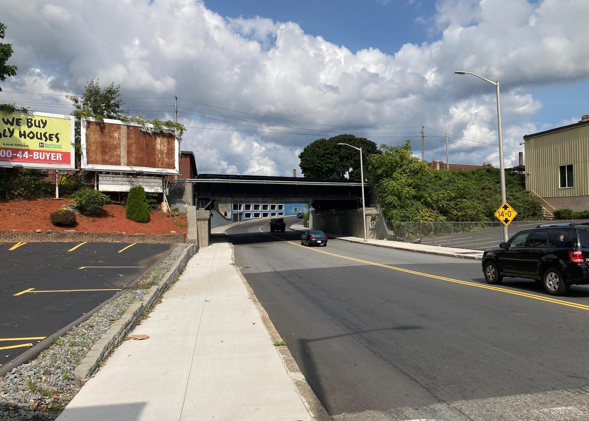 Street view of the completed Parker Bridge
