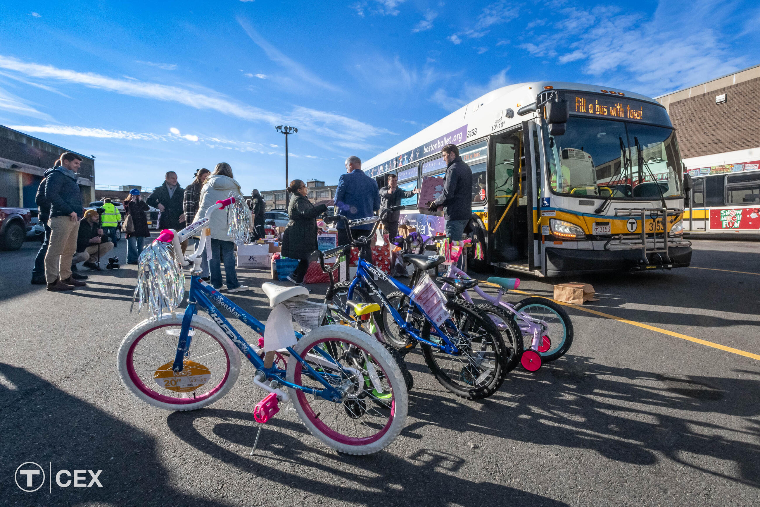 MBTA and MassDOT employees filled a bus with 2,336 gifts this year.