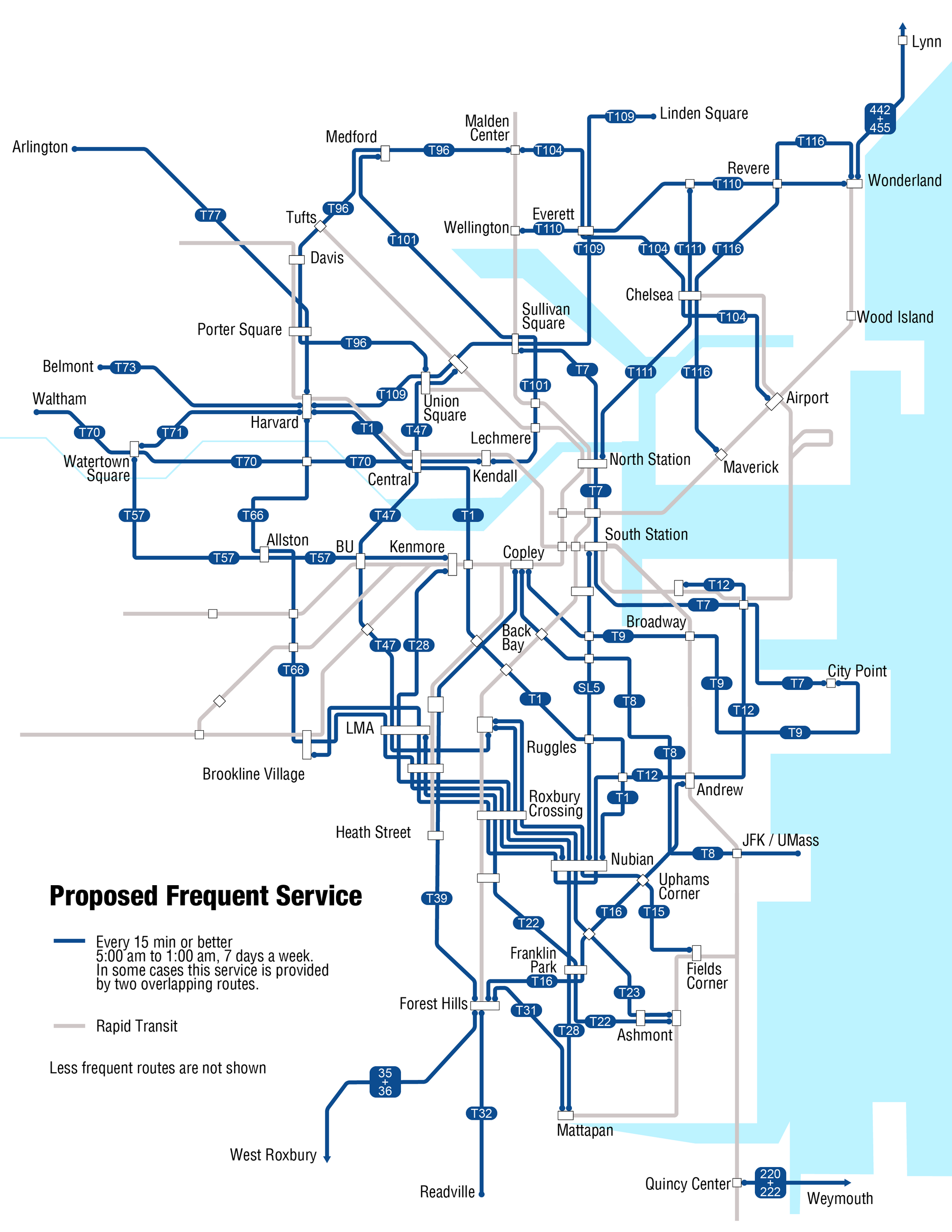 map of proposed frequent bus routes 