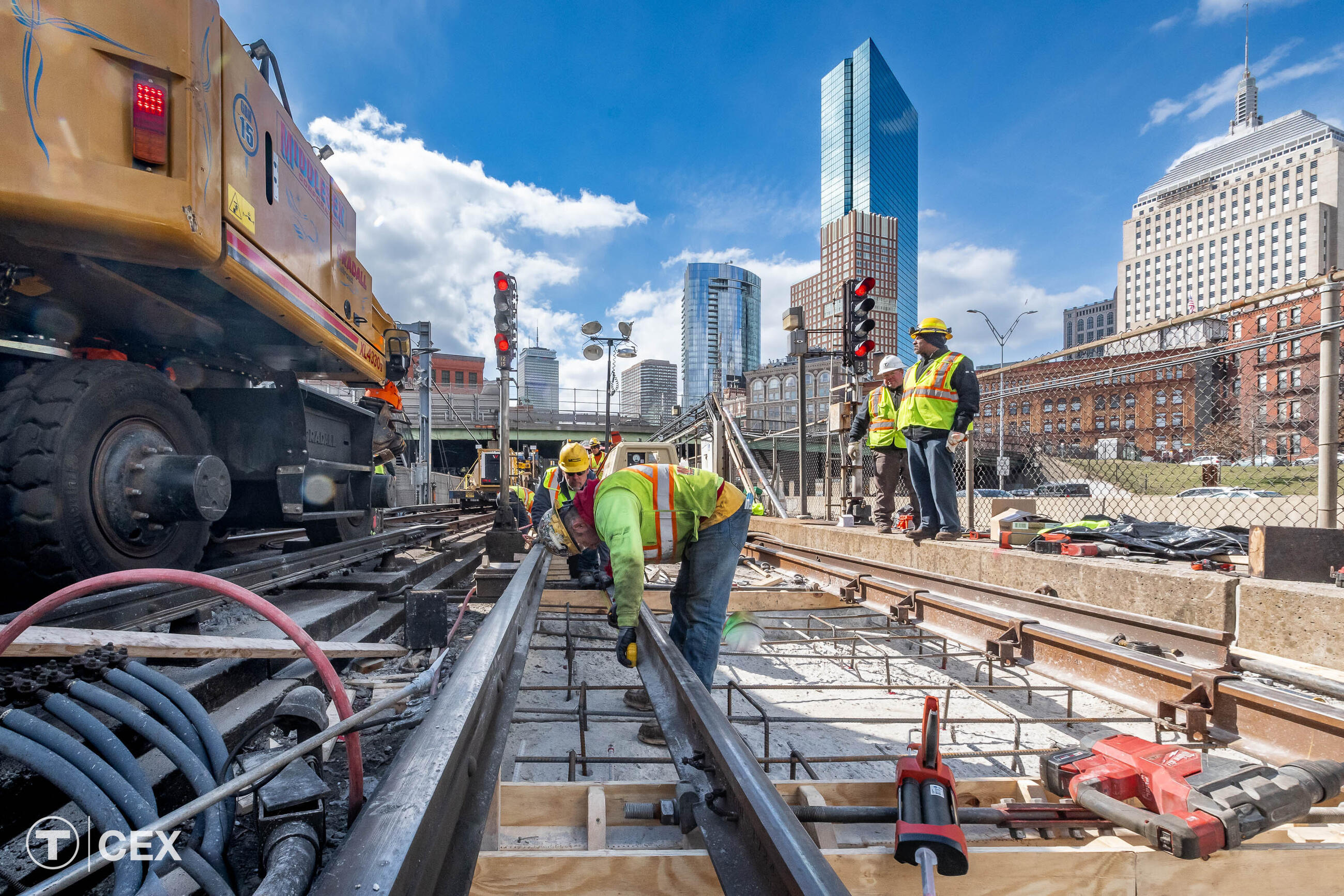 Crews worked in critical track areas during this Orange Line diversion. Complimentary photo by the MBTA Customer and Employee Experience Department.