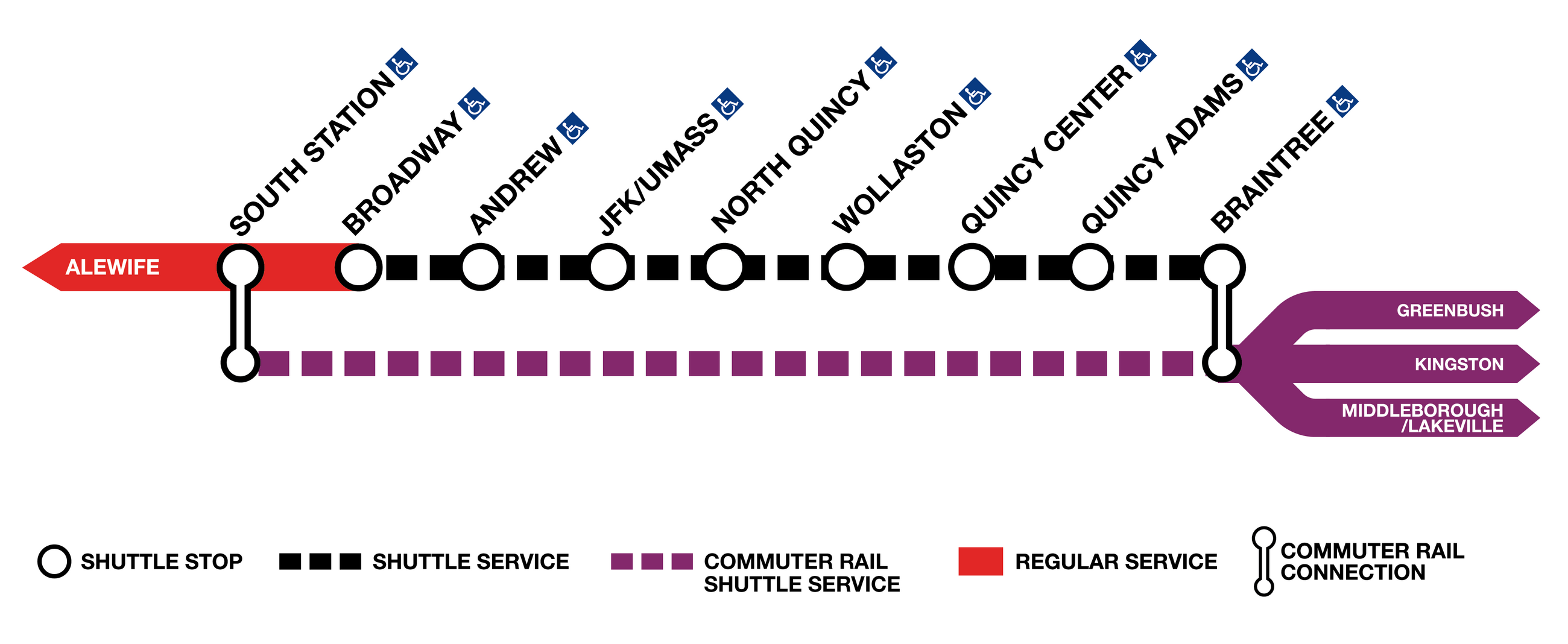 diagram depicting alternate travel options during May 2024 closures