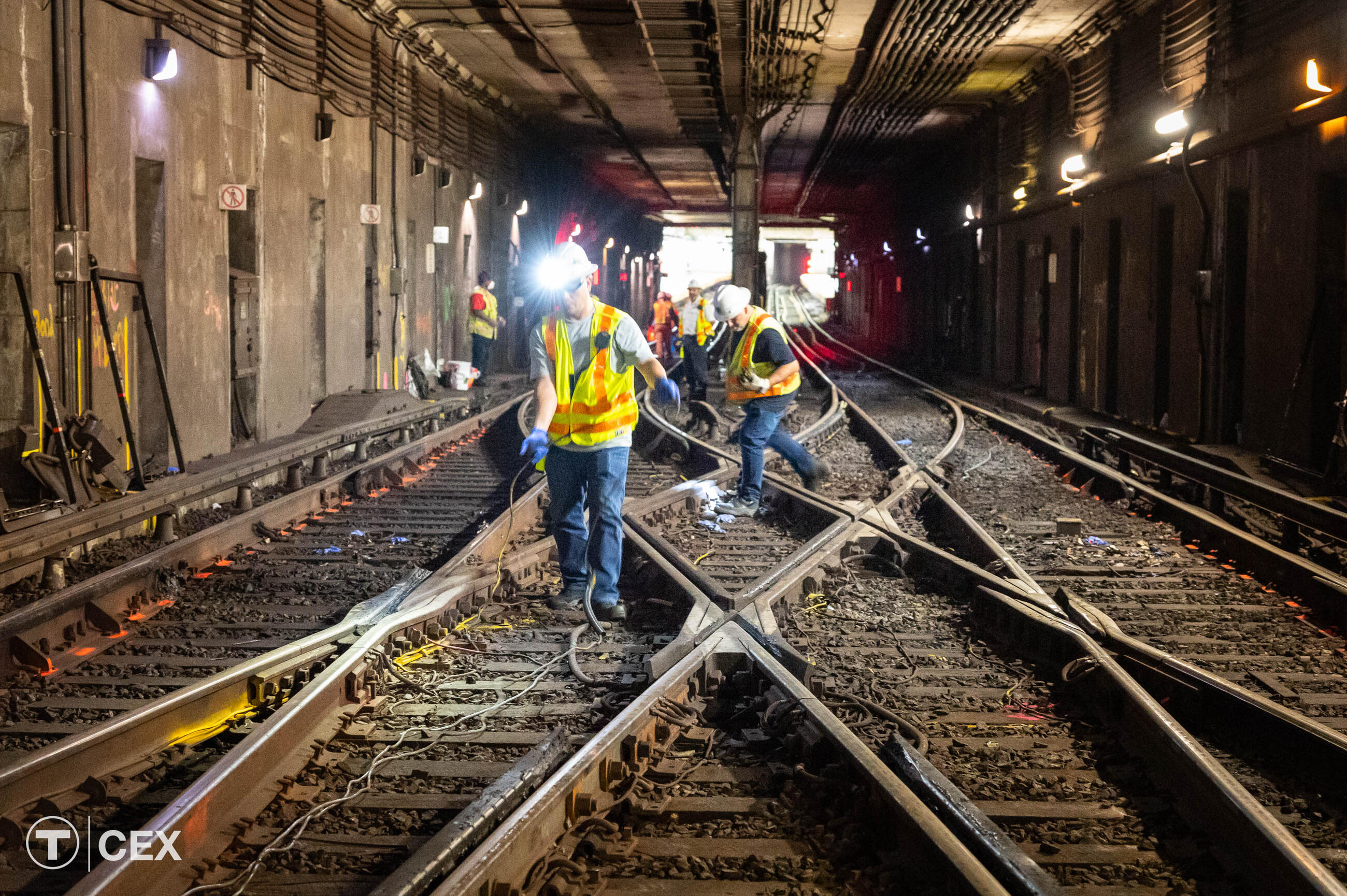 Crews also performed power cable improvements along the Orange Line. Complimentary photo by the MBTA Customer and Employee Experience Department.
