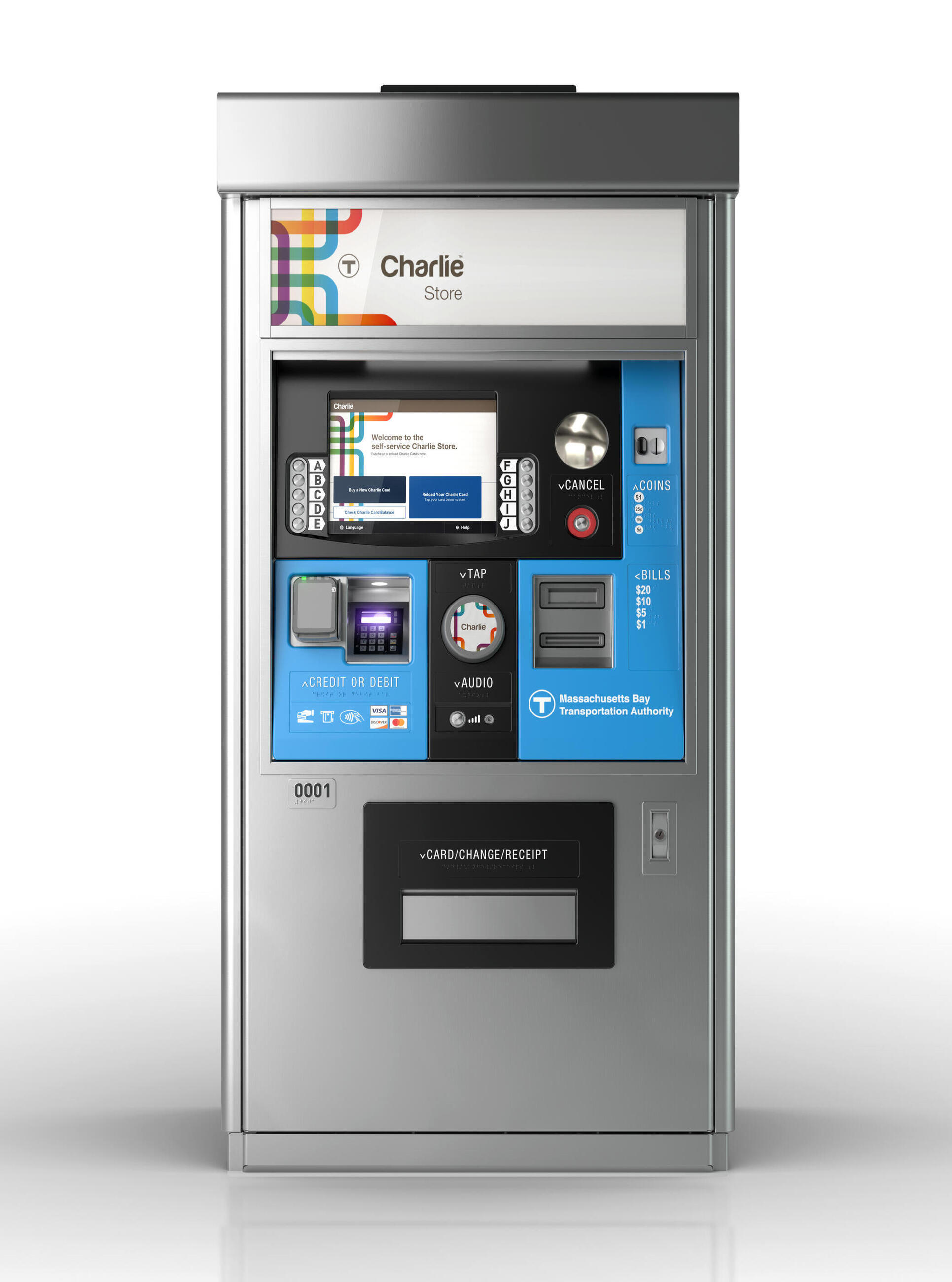 Image of Charlie station fare vending machine on white background