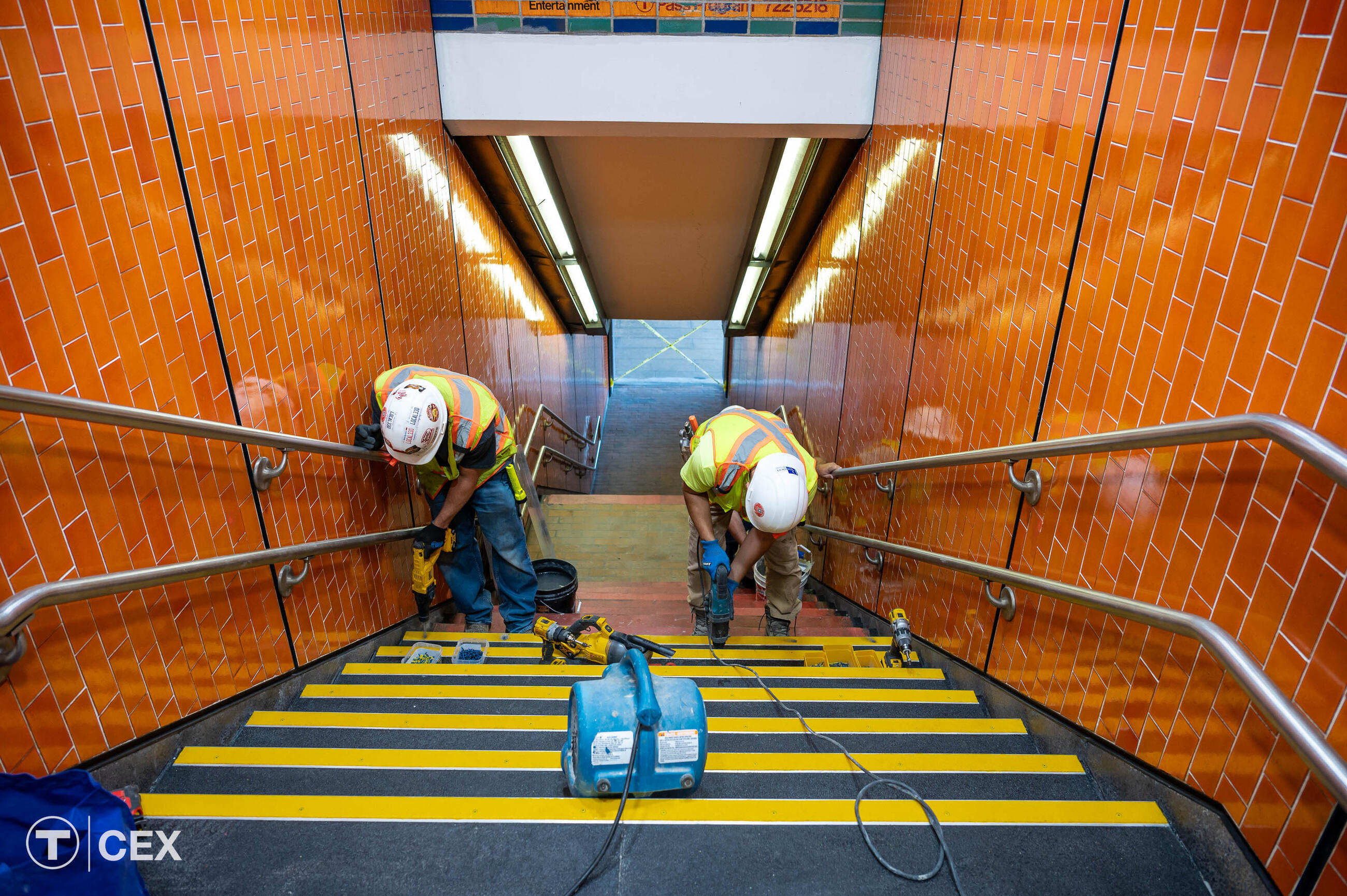 Crews also performed stairwell replacement work at stations throughout the Orange Line. Complimentary photo by the MBTA Customer and Employee Experience Department.