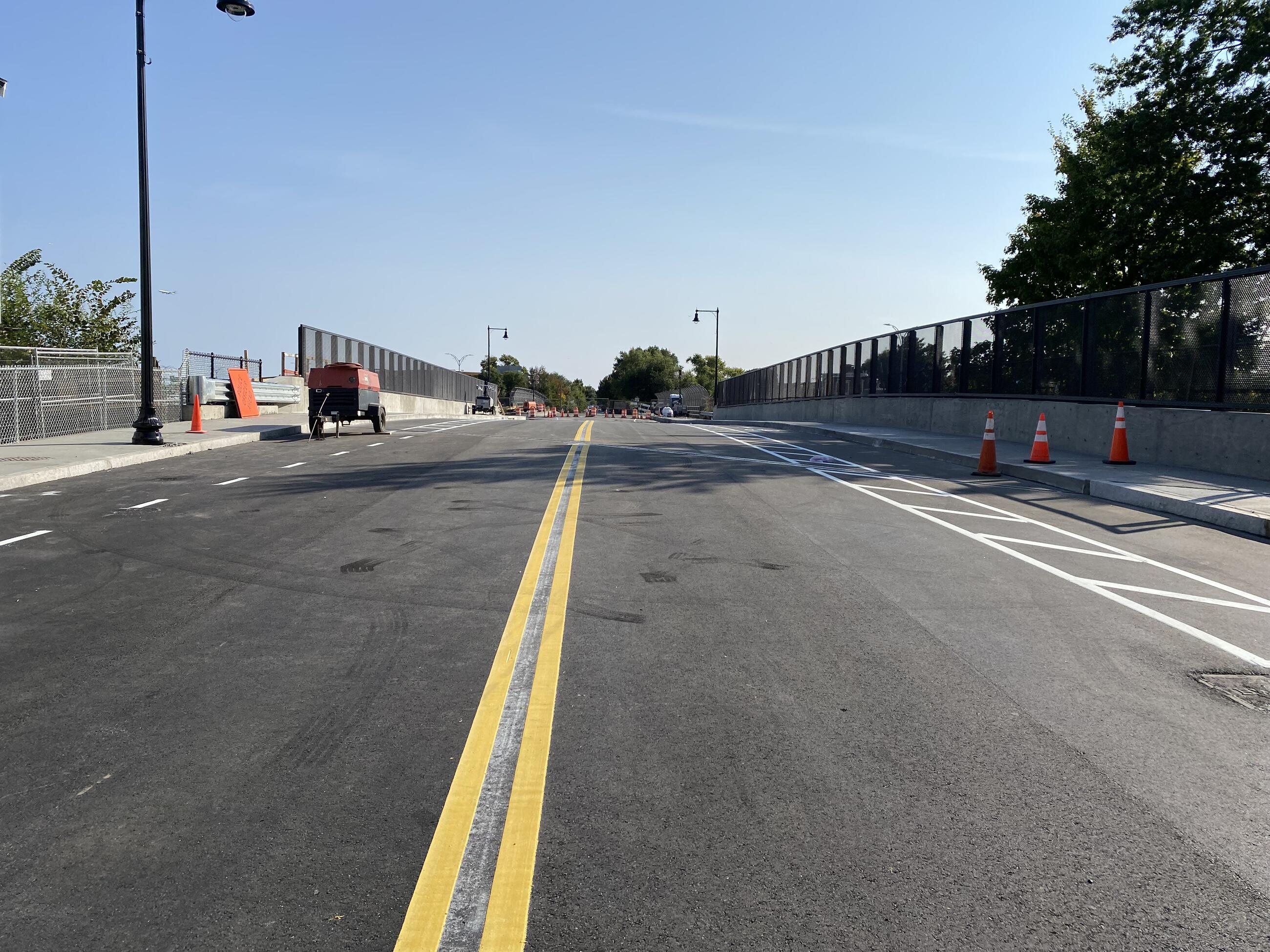 The new Dorchester Avenue Bridge. The bridge reopens to vehicles, pedestrians, and bicyclists on September 23, 2024.