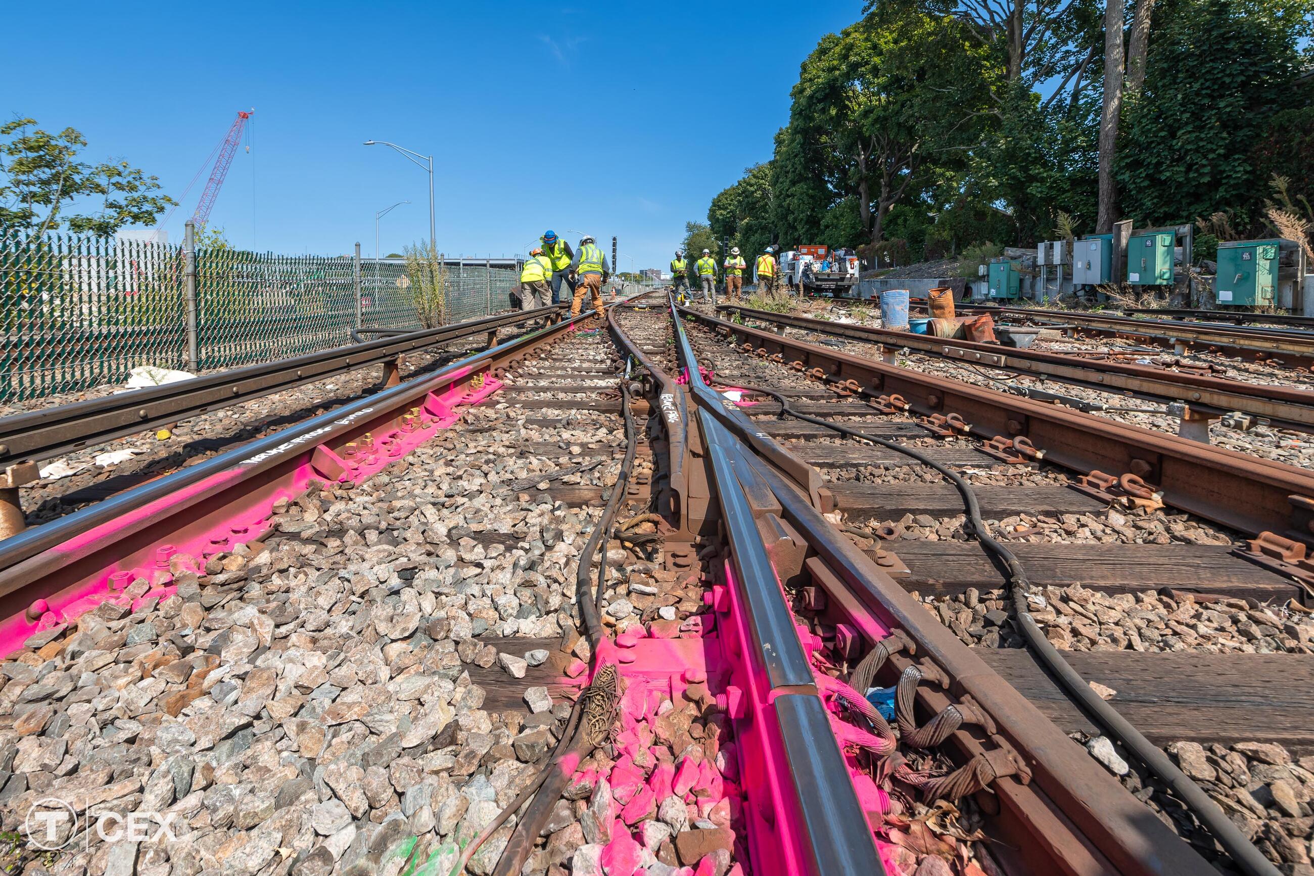 Crews performed improvement work along the Red Line. Complimentary photo by the MBTA Customer and Employee Experience Department.