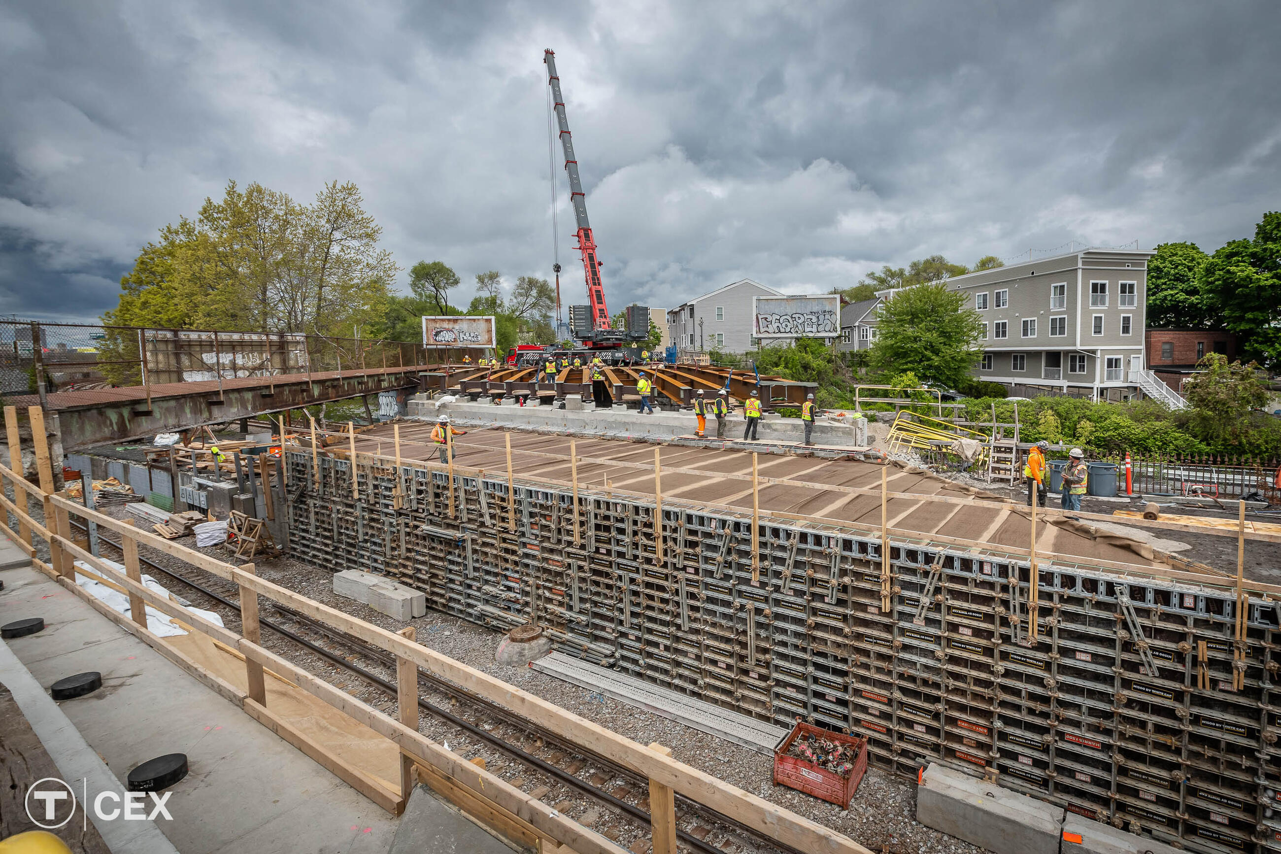 Repair work being complete on bridge