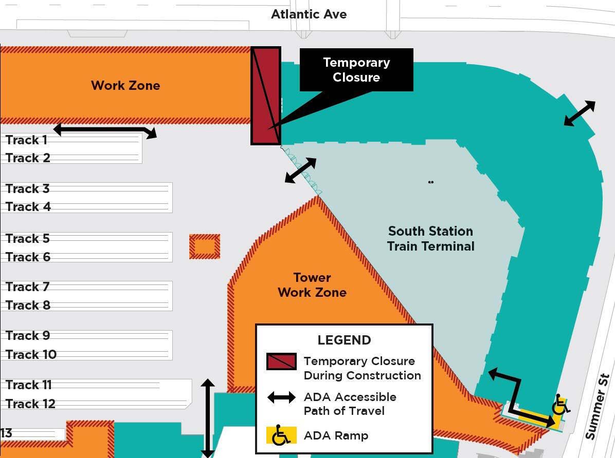 Map of work zone areas 