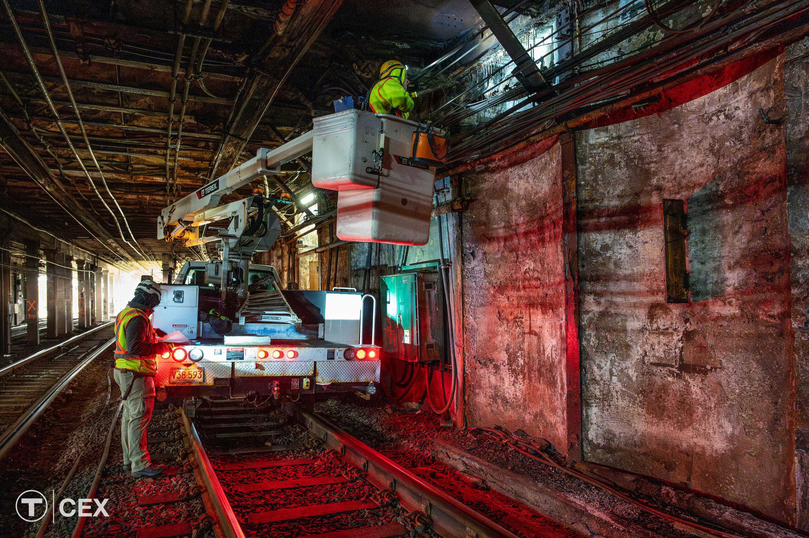 Work taking place in the Green Line tunnel