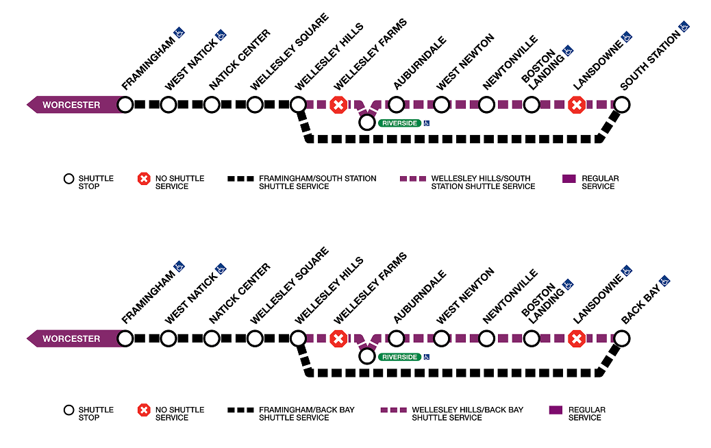 Framingham Worcester Line Commuter - 2025 07 15 Framingham Worcester Line Closure Diagram