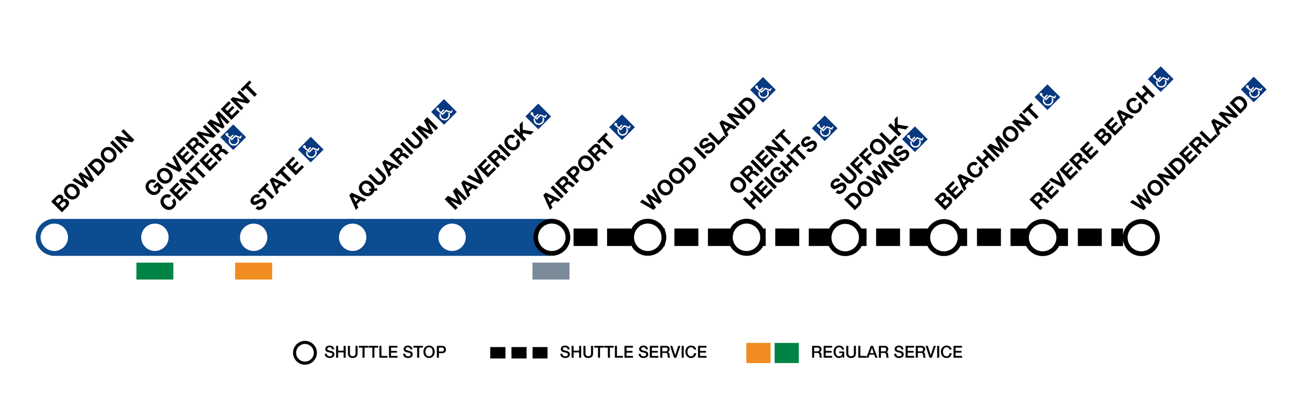 Shuttle stops for the Blue Line closure