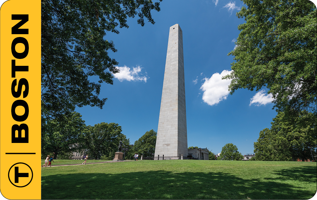 Boston Charlie Card with photo of Bunkerhill monument in the center