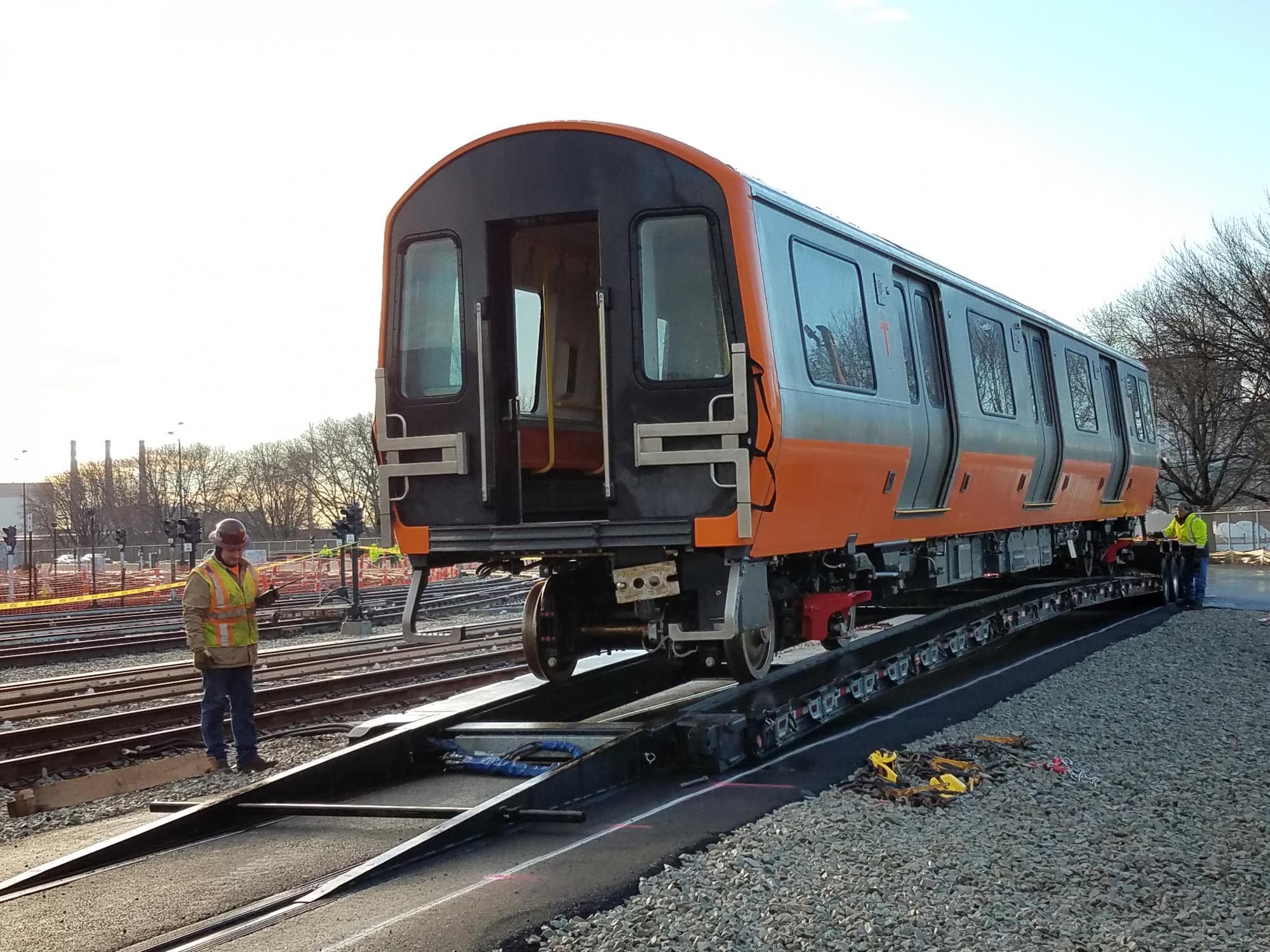 Orange Line Production Car Delivery from Springfield, MA to the Wellington Car House (January 9, 2019)