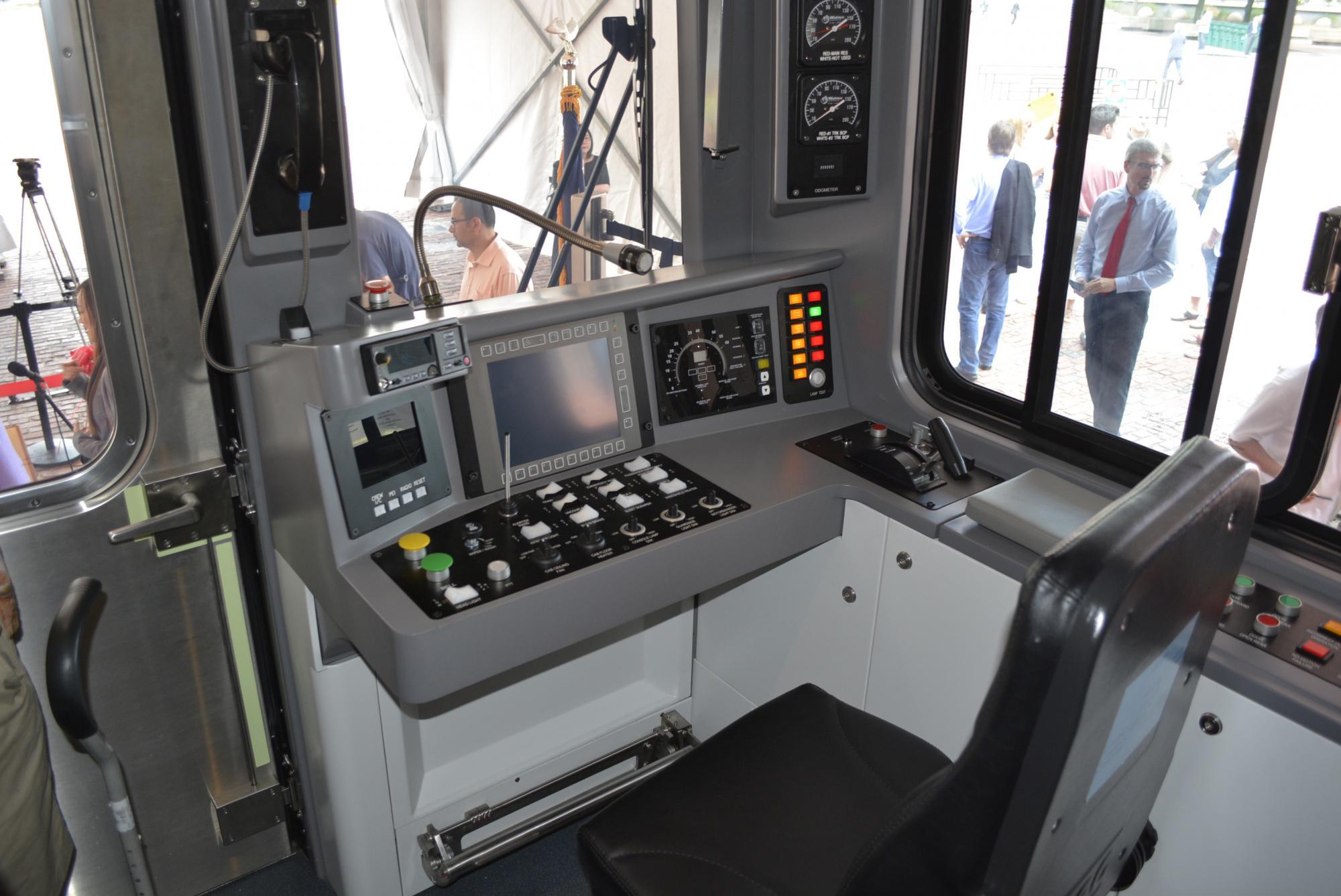 Driver section of the Red Line mock-up car.