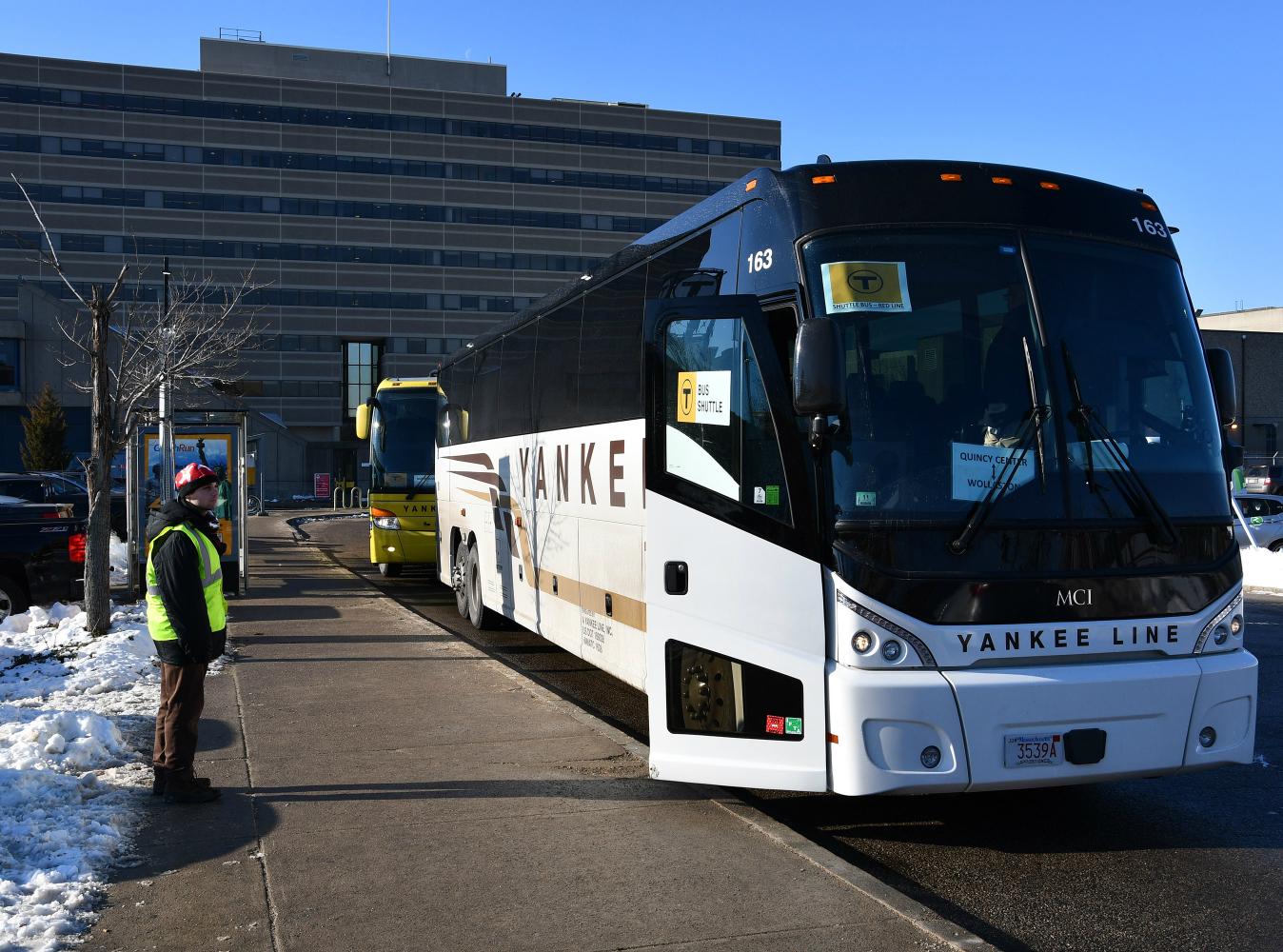 Yankee bus shuttle during Wollaston's renovation