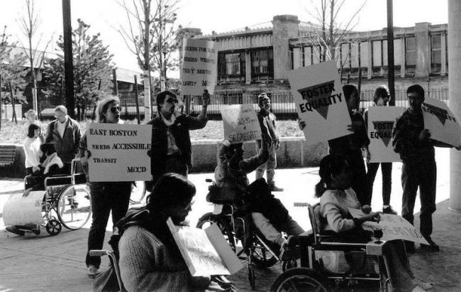 customers protesting mbta accessibility