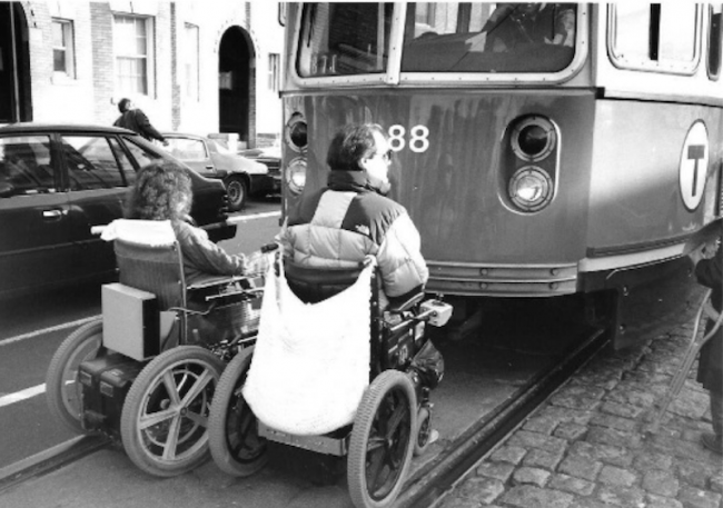 customers protesting mbta accessibility