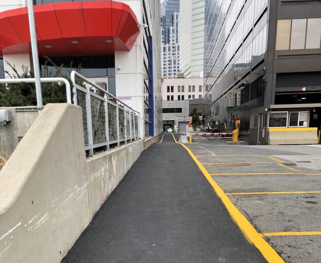 New pedestrian pathway to south station on dorchester ave