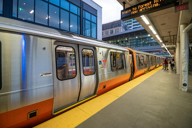 Orange Line train at Assembly Square station