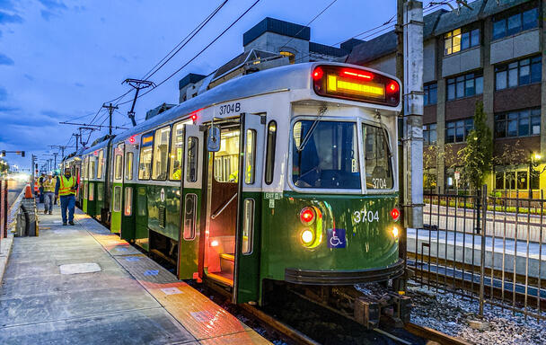 Train testing is taking place for the return to service on the Green Line B